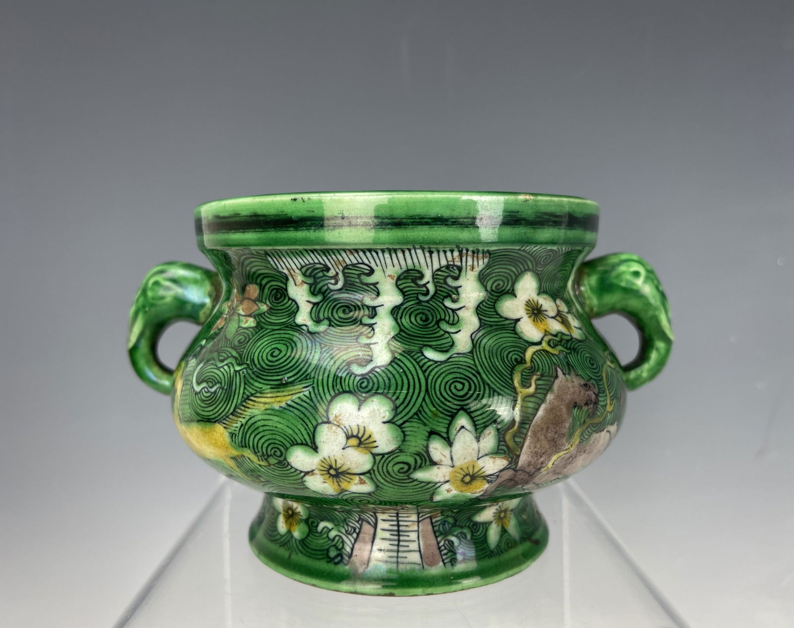 Chinese Sancai Glazed porcelain  Incense Burner with Kangxi mark (1 of 7)