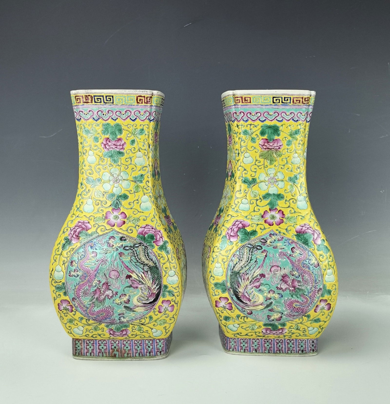 Pair of Chinese Famille Rose Porcelain Wall Vases (1 of 10)
