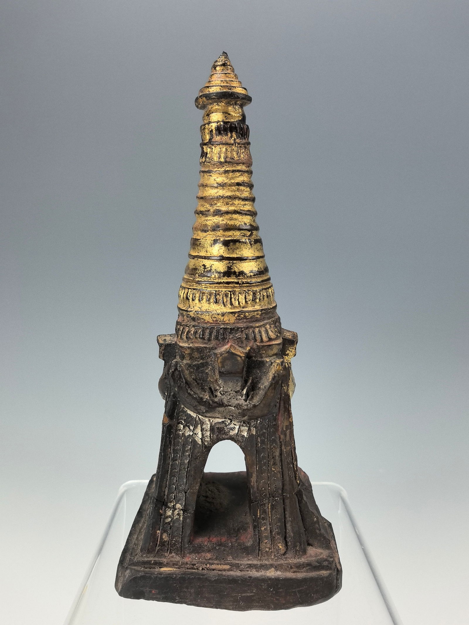 Gilt pottery Buddhist Stupa (1 of 5)