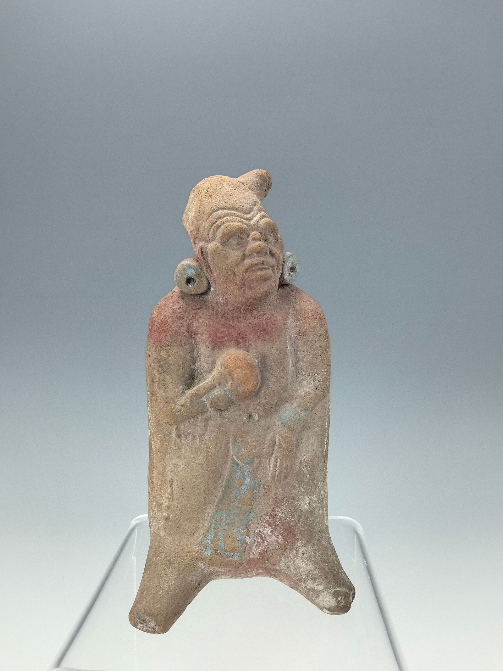 Pre Columbian Aztec pottery figurine (1 of 6)