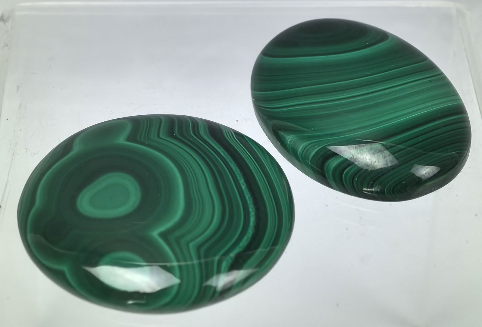 Two Natural Malachite Crystal Stones (1 of 2)