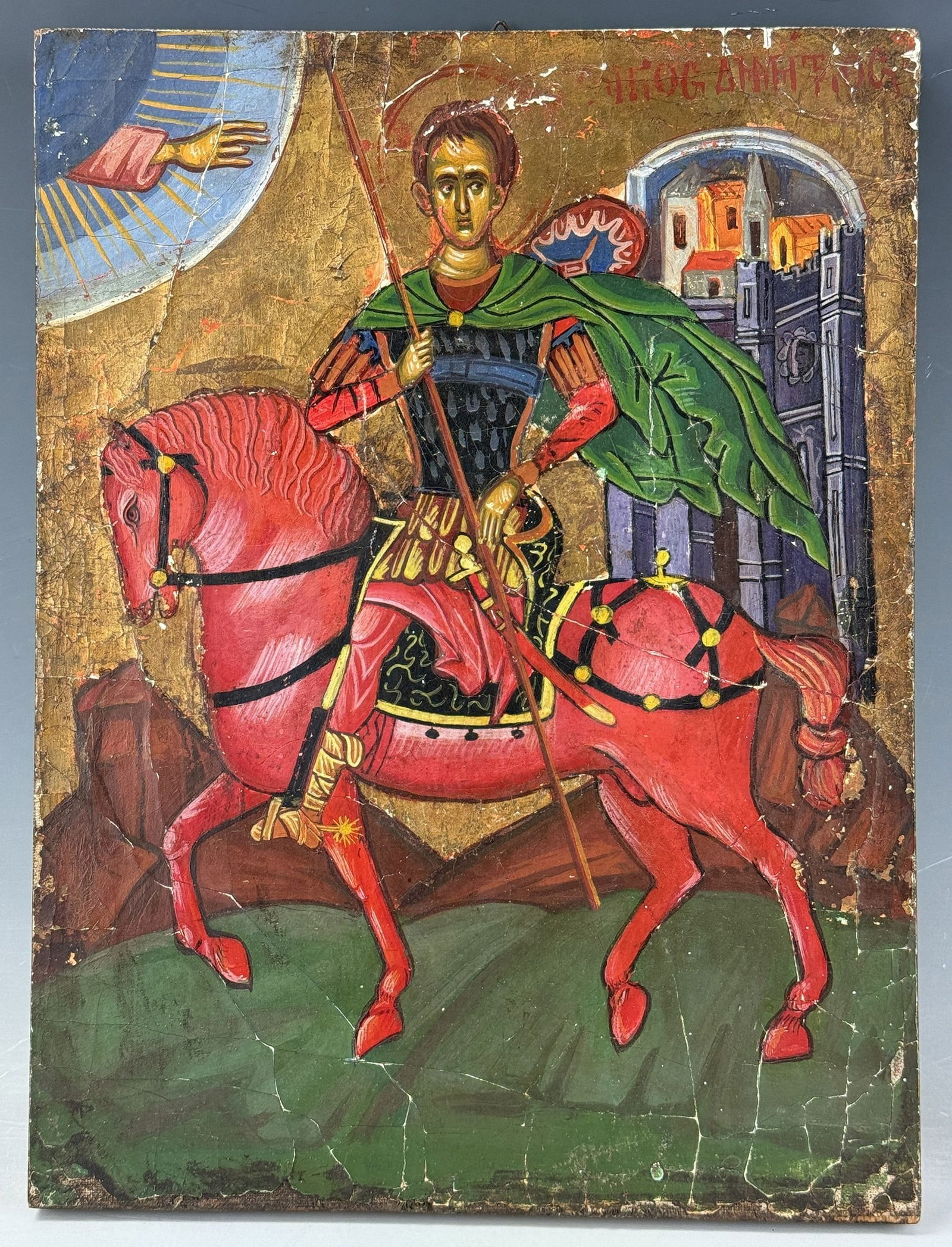 Byzantine St Demetrius  Religious Icon On Wood (1 of 4)