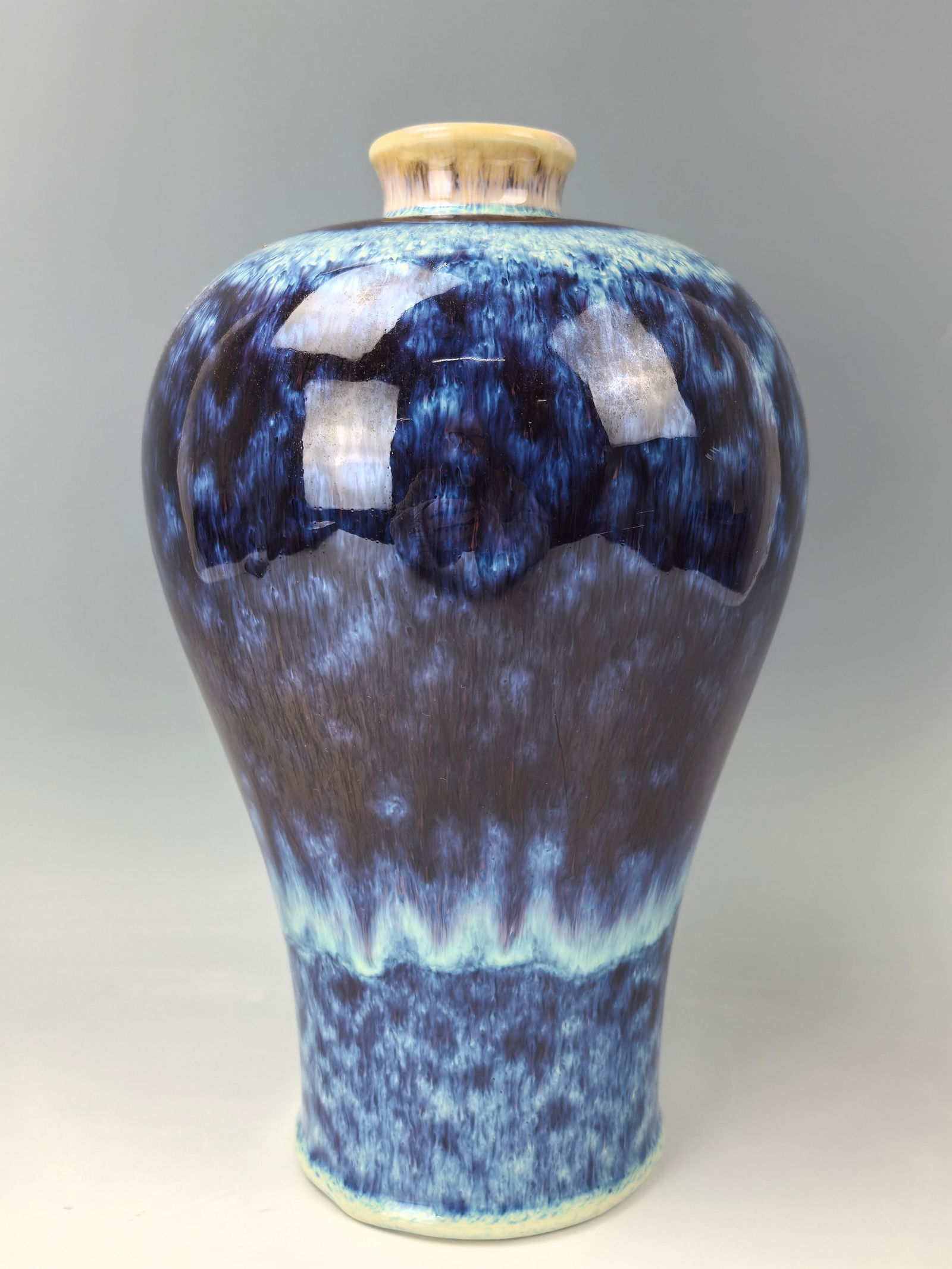 Chinese Sky Blue Flambe Meiping Vase Qianlong Mark (1 of 5)