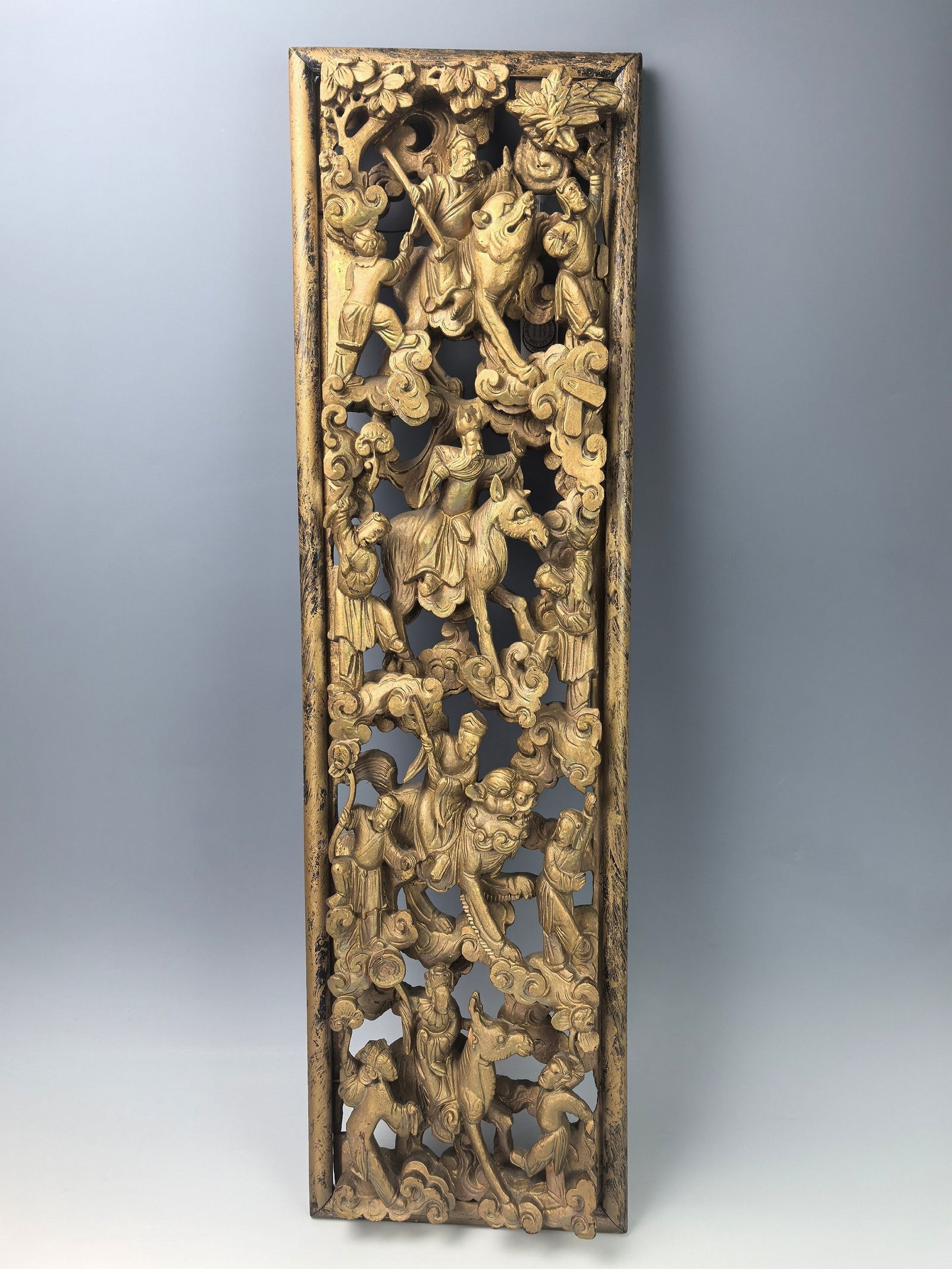 Chinese Gilt Carved Wood Wall Plaque (1 of 5)