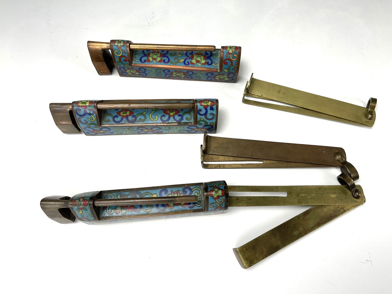 Three Vintage Chinese Cloisonne Locks with Keys (1 of 4)