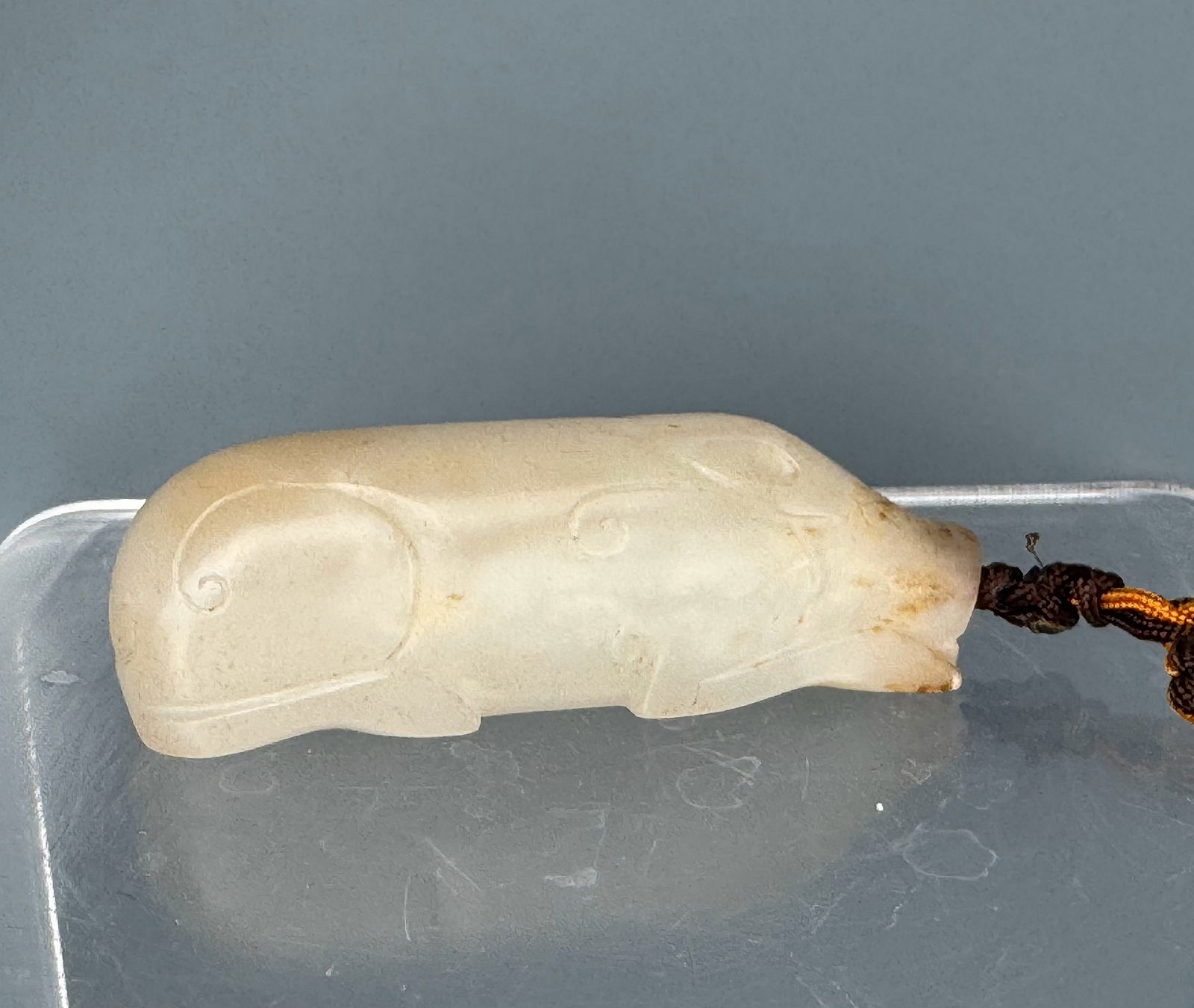 Chinese Carved Pig White Jade Pendant: Chinese Carved Pig White Jade Pendant,size 5.5 x 1.8 cm.Preview from Feb.17th to 21st from 1:00 PM TO 5:00 PM Eastern Time, Location: 15229 Display Court, Rockville MD 20850.