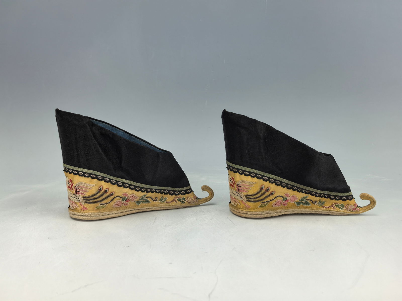 A Pair of Antique Chinese Embroidered Silk Lotus Shoes (1 of 5)