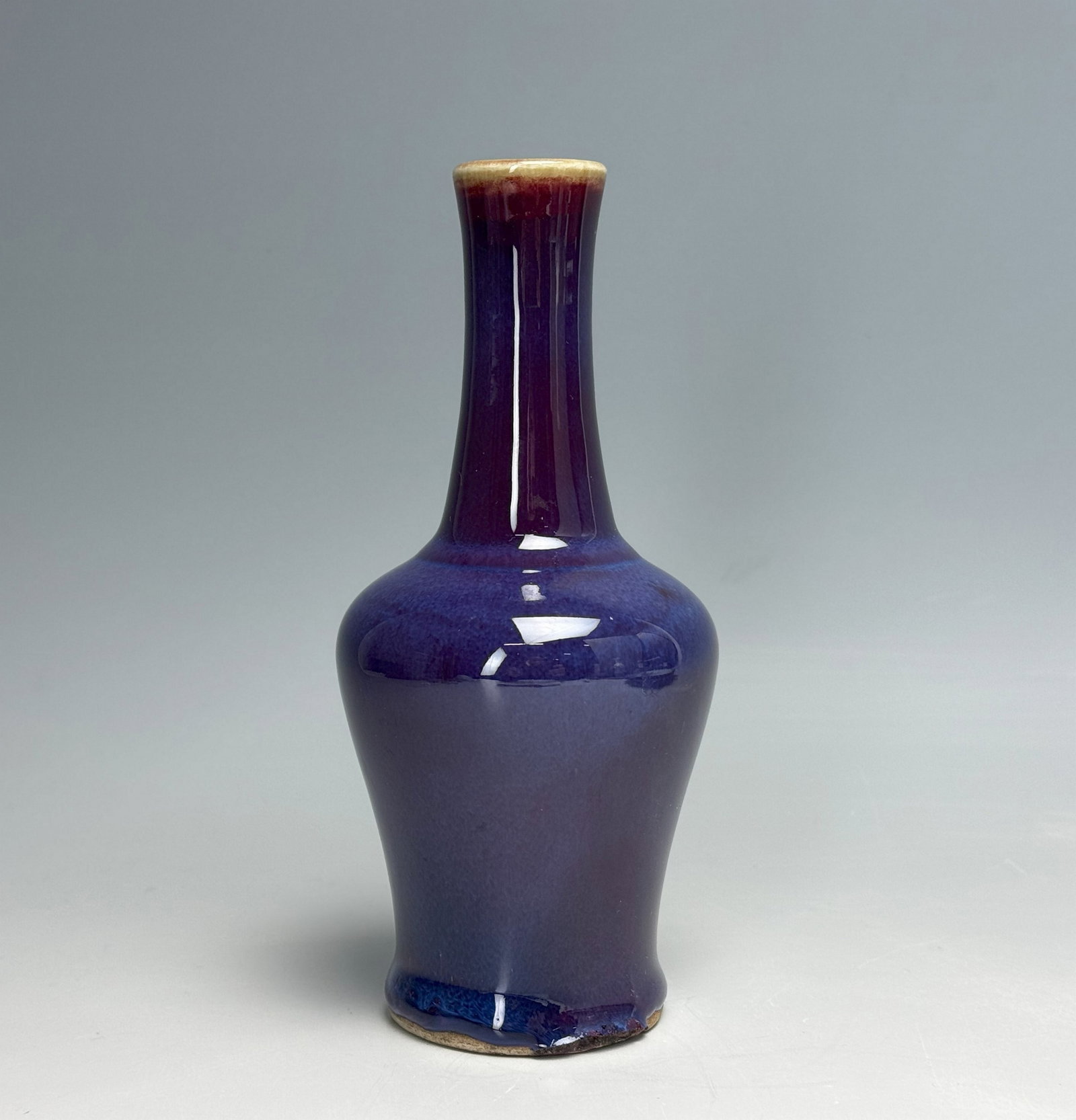 Chinese Red Flambe Bell Shaped Porcelain Vase Qianlong Mark: Chinese Red flambe bell-shaped vase. Qianlong Mark. H 16 cm(6.3 in.),Preview from Feb.17th to 21st from 1:00 PM TO 5:00 PM Eastern Time, Location: 15229 Display Court, Rockville MD 20850.