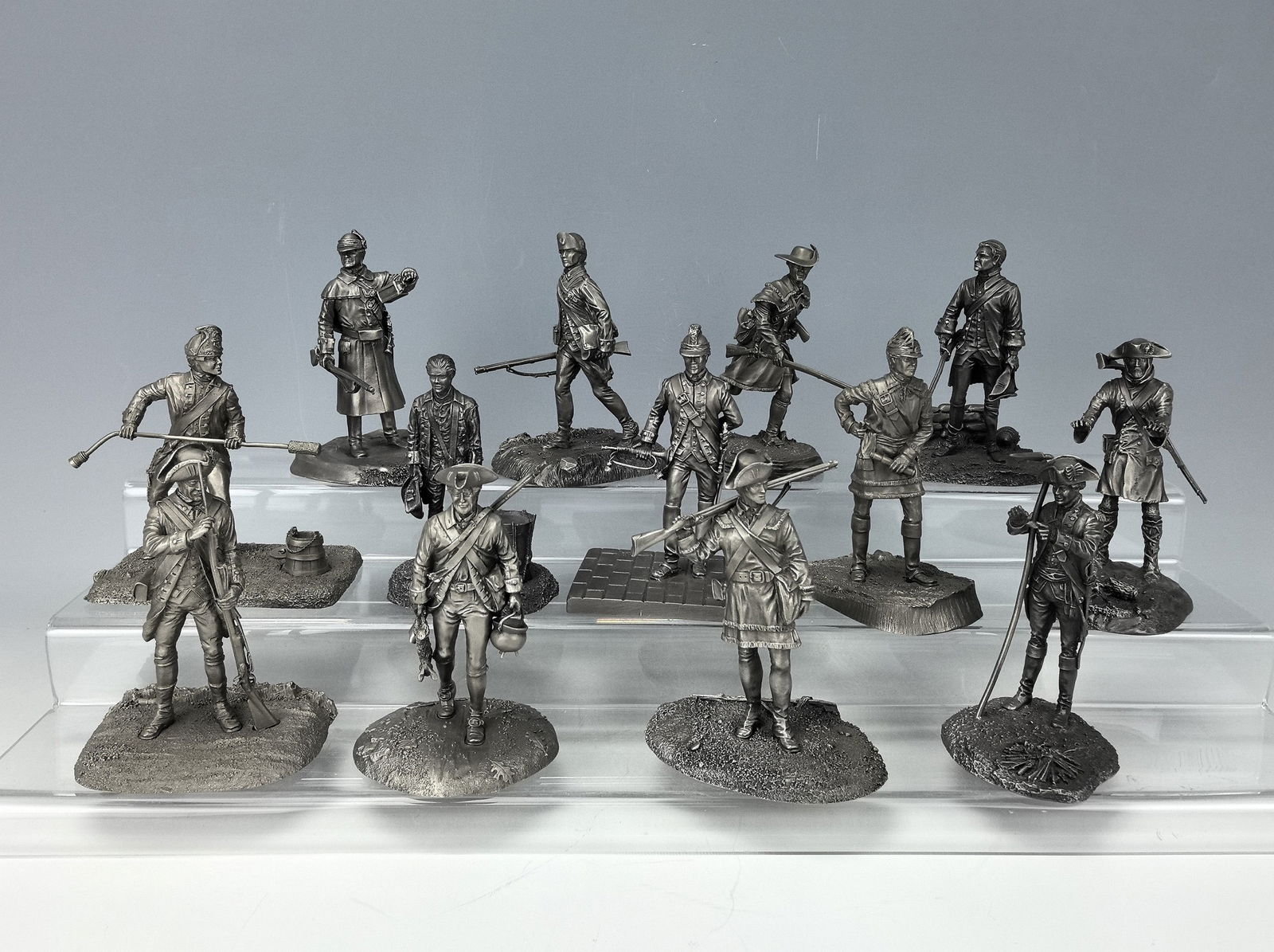 13 Franklin Mint 1977  Pewter Figurines The Fighting Men of The American Revolution (1 of 11)