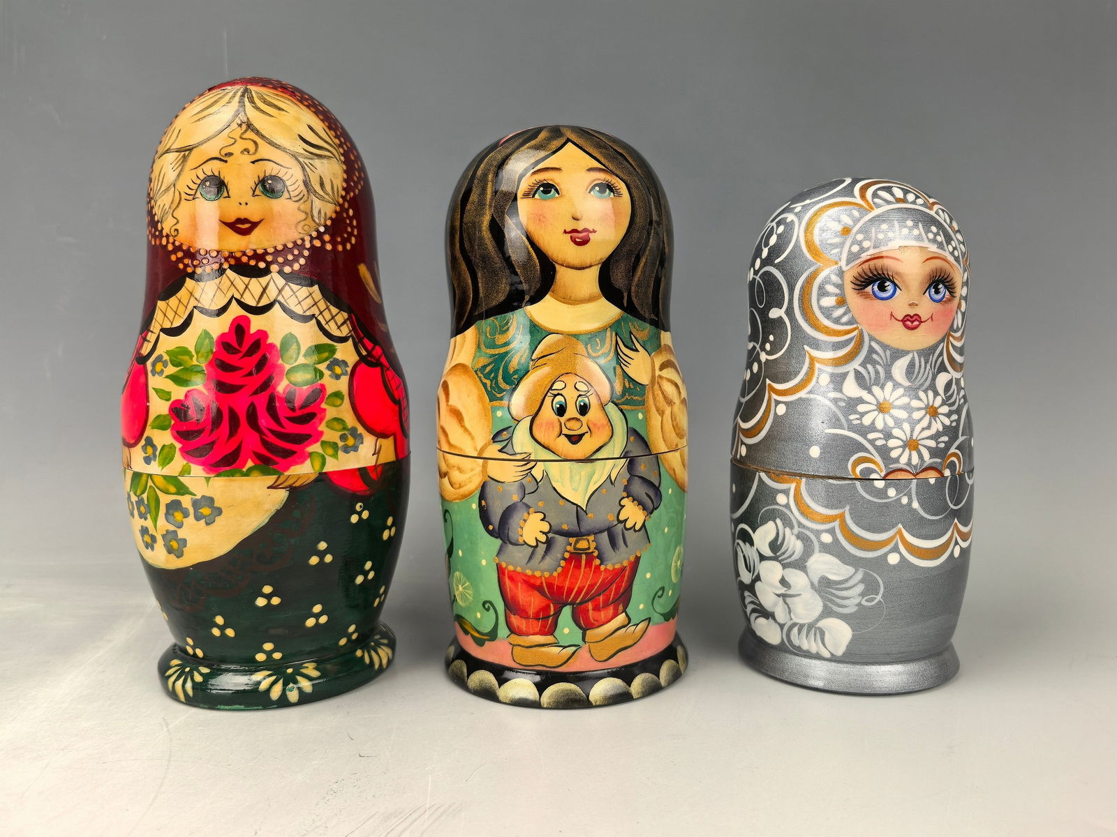 3 Set of  Russian Nesting Dolls Signed by Beytane Elena (1 of 6)