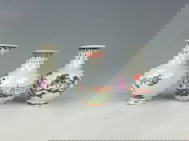 Group of Three Chinese Famille Rose Porcelain Vases (1 of 5)