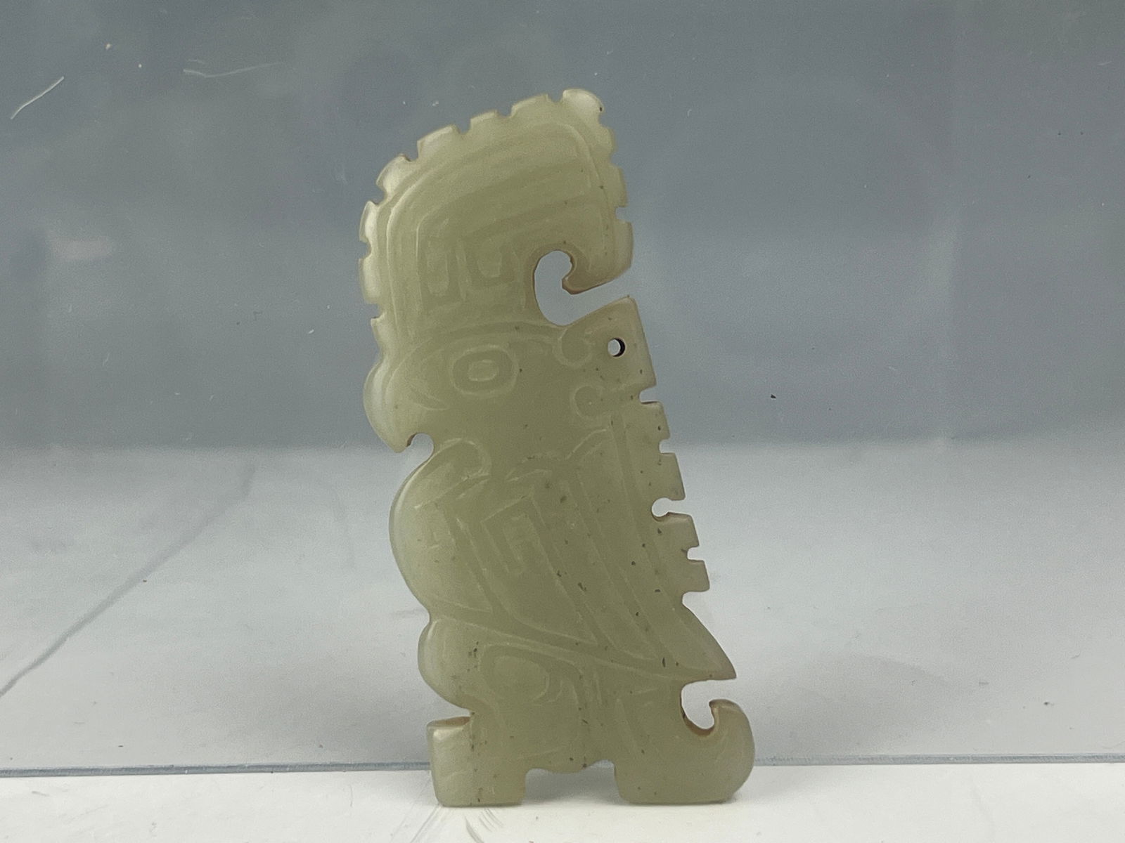 A Chinese Celadon Jade Carved Eagle Pendant (1 of 5)