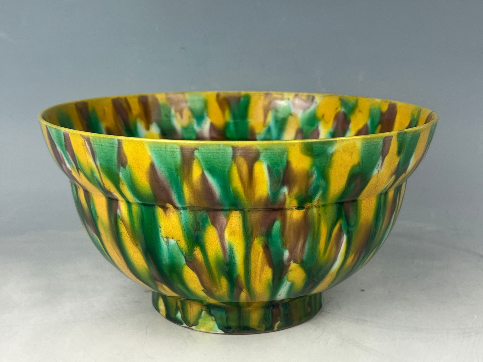 Chinese Tri-Color Glazed Flowing Rainbow Bowl Hongzhi Mark (1 of 8)