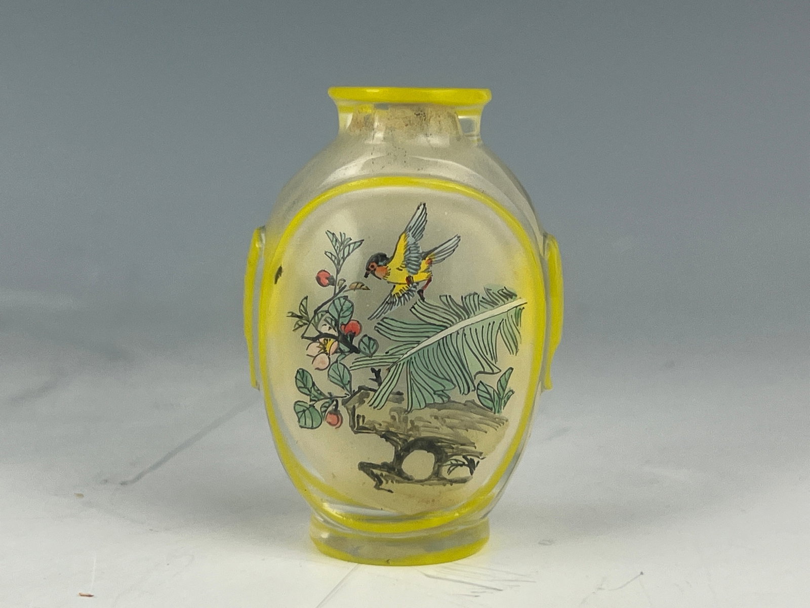 Chinese Peking Glass Inside Painting Snuff Bottle: Chinese Peking Glass Inside Painting Snuff Bottle,H 6.5 cm(2.5 in.). Preview from Apr. 21st to 25th from 1:00 PM TO 5:00 PM Eastern Time, Location: 15229 Display Court, Rockville MD 20850.