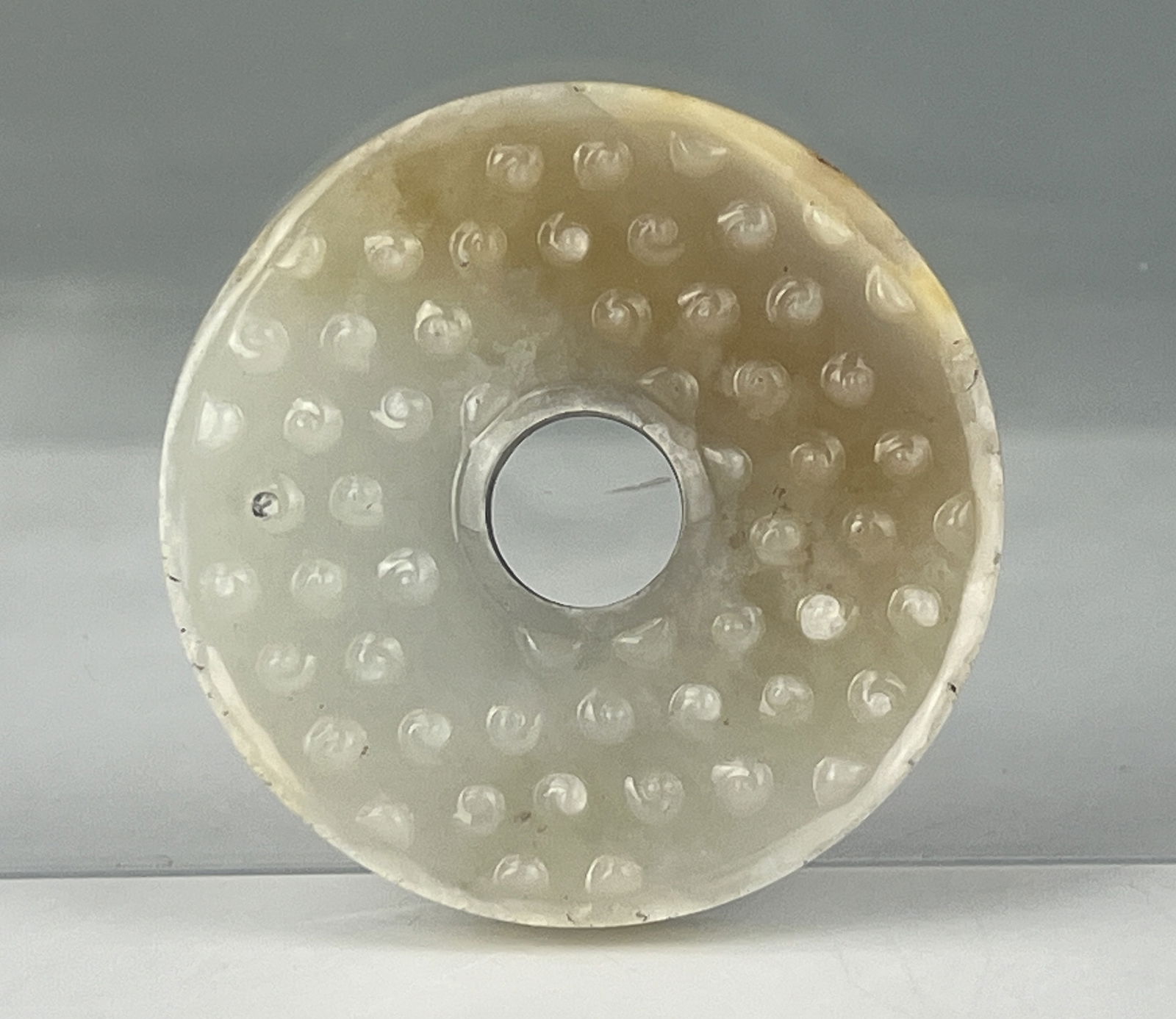 A Small Chinese Jade Carving of BI Disc Pendant (1 of 5)