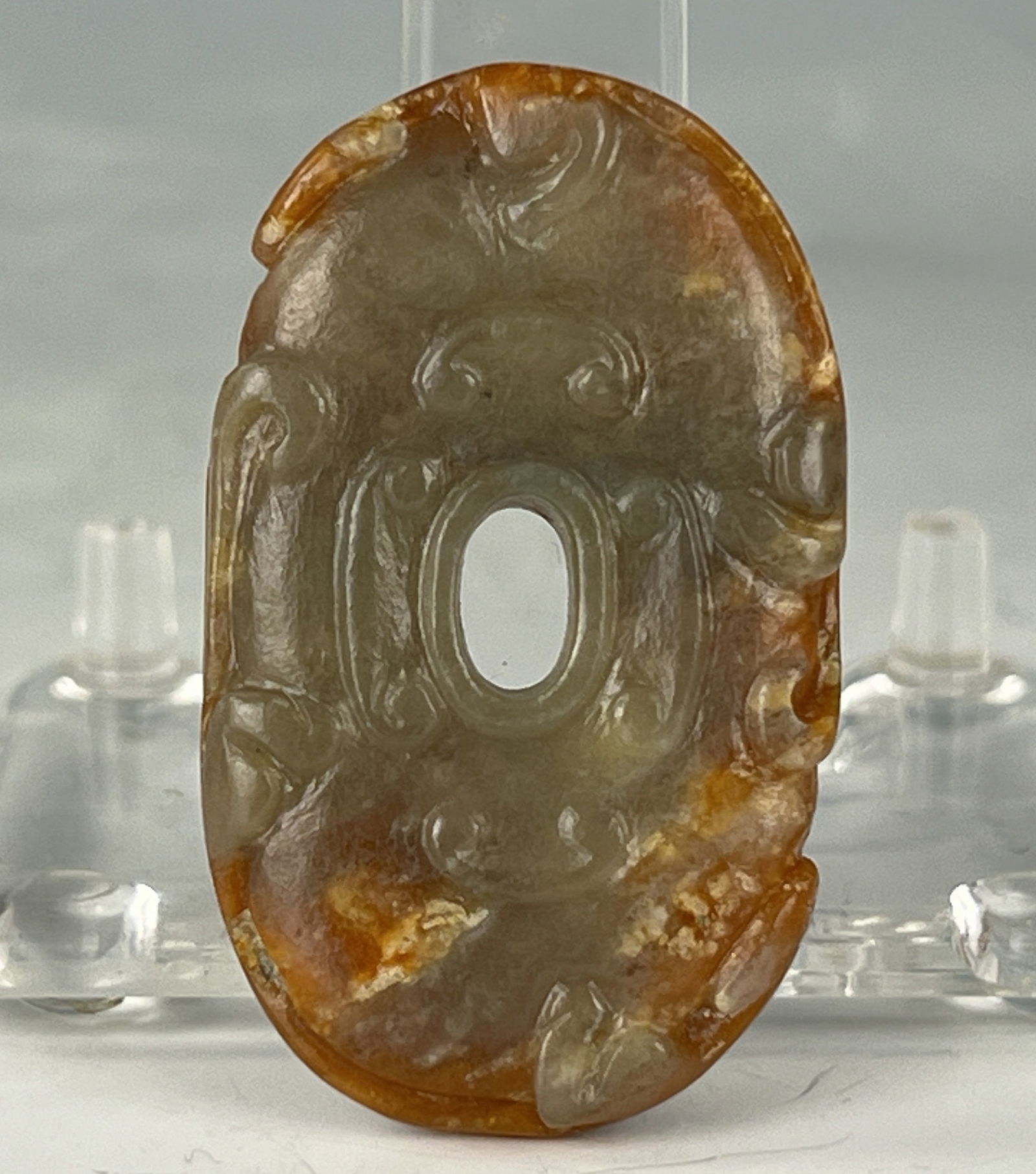 A Chinese Celadon Jade Carved Bi Disc With Double Dragons (1 of 5)