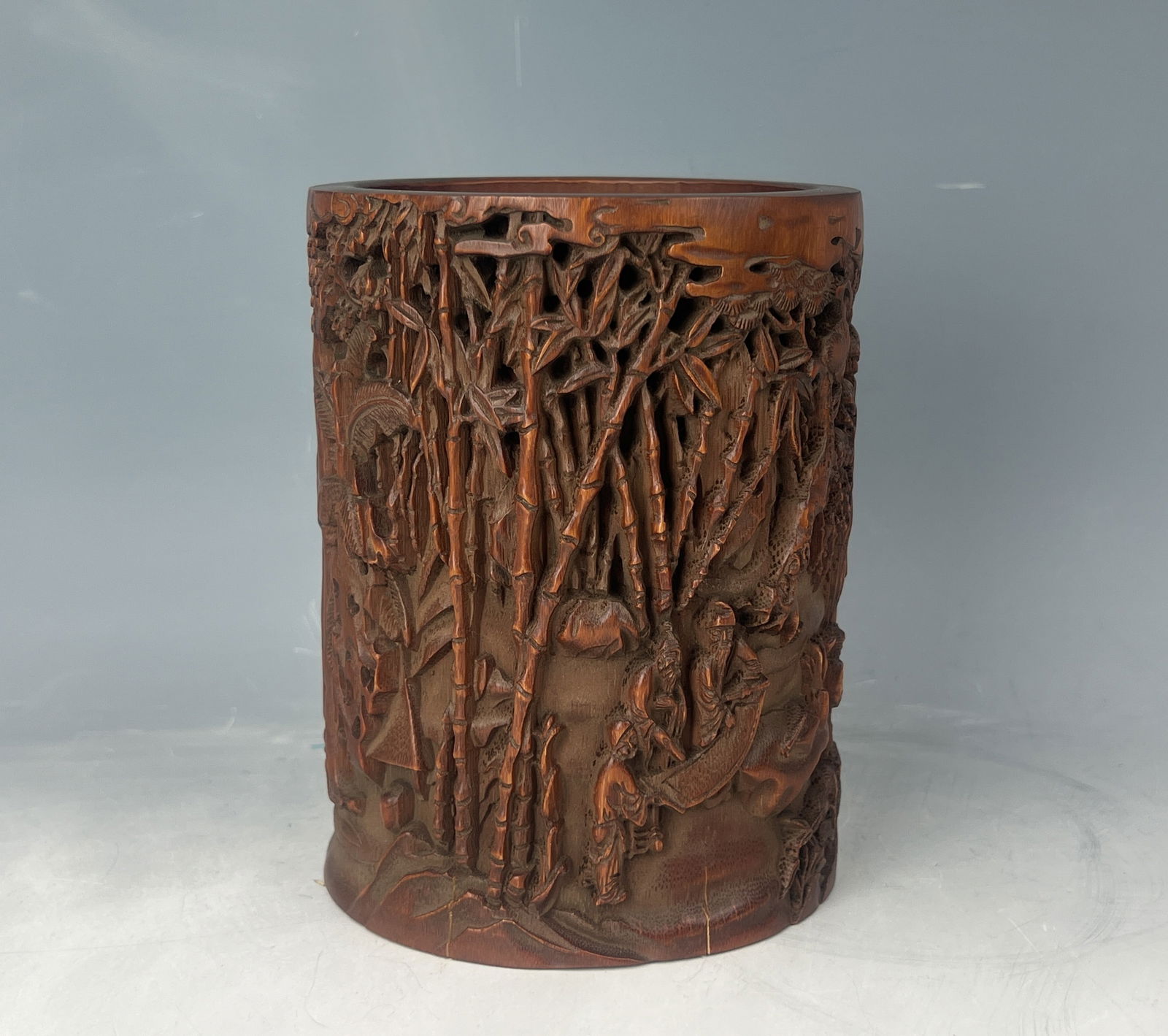 Chinese Carved Bamboo Brush Pot Bitong (1 of 7)