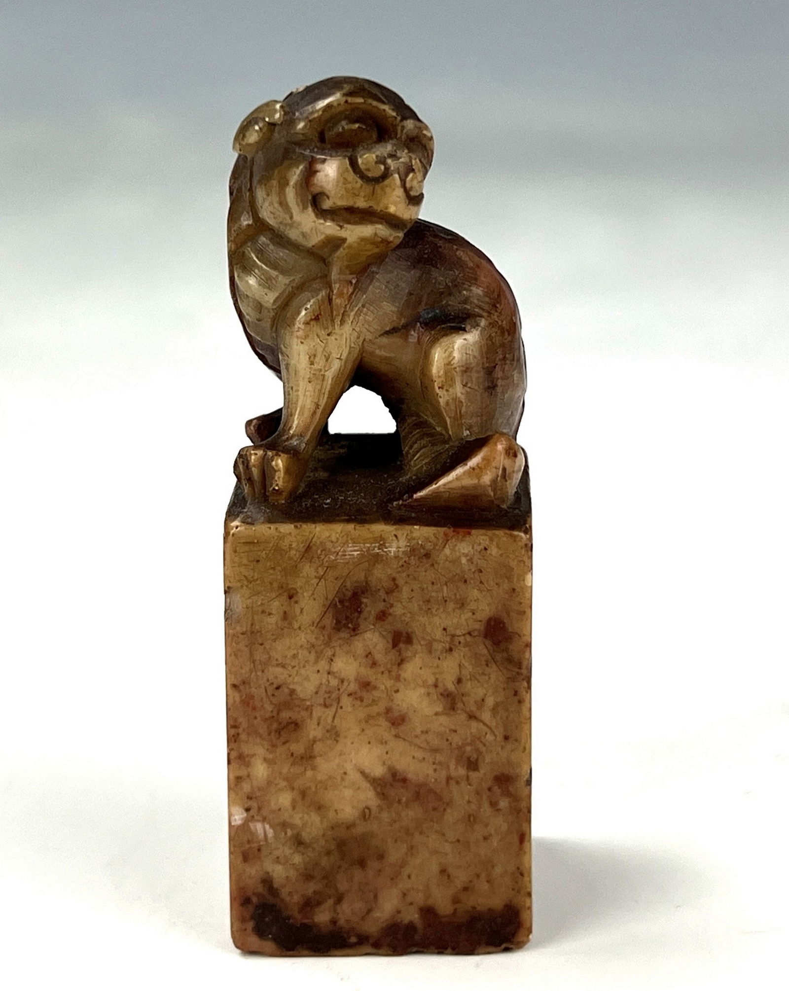 Chinese Soapstone Seal Stamp Carved Foo Dog (1 of 6)