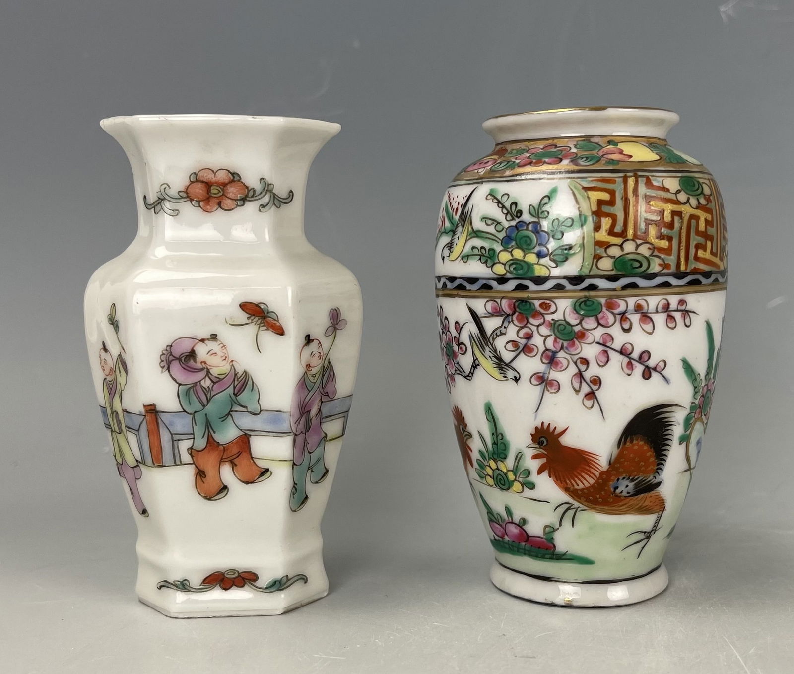 Two Small Chinese Famille Rose Porcelain Vases (1 of 6)