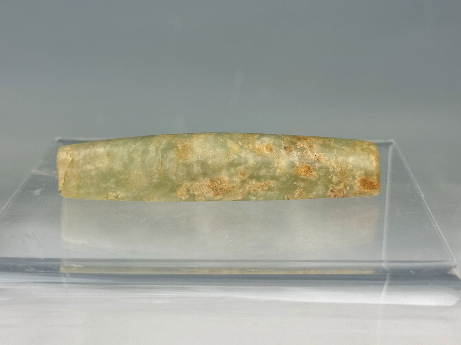 Chinese Celadon Jade Carved Pig Tube Pendant (1 of 6)