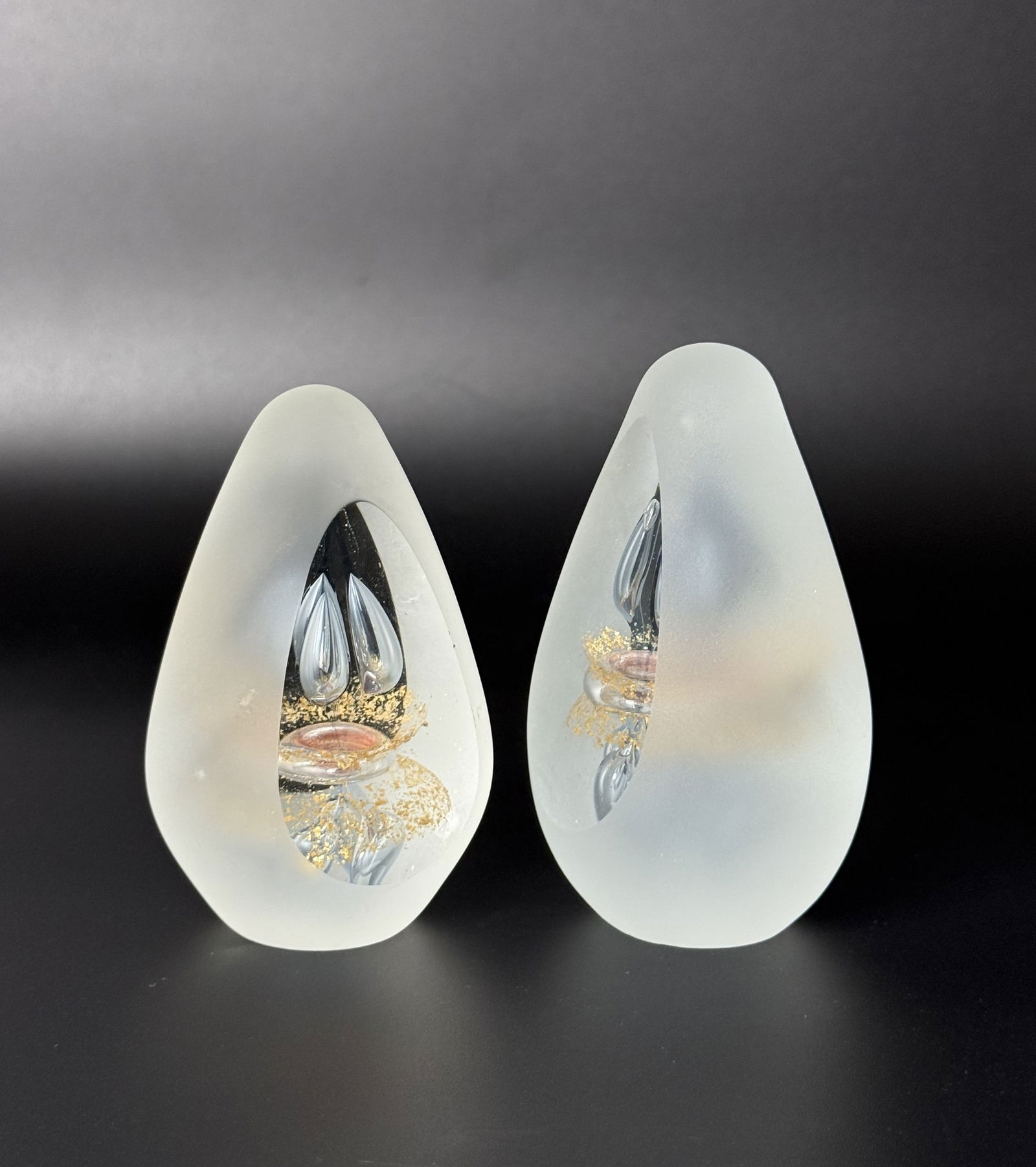 Two Vintage Svaja Glass Egg Paperweights (1 of 5)
