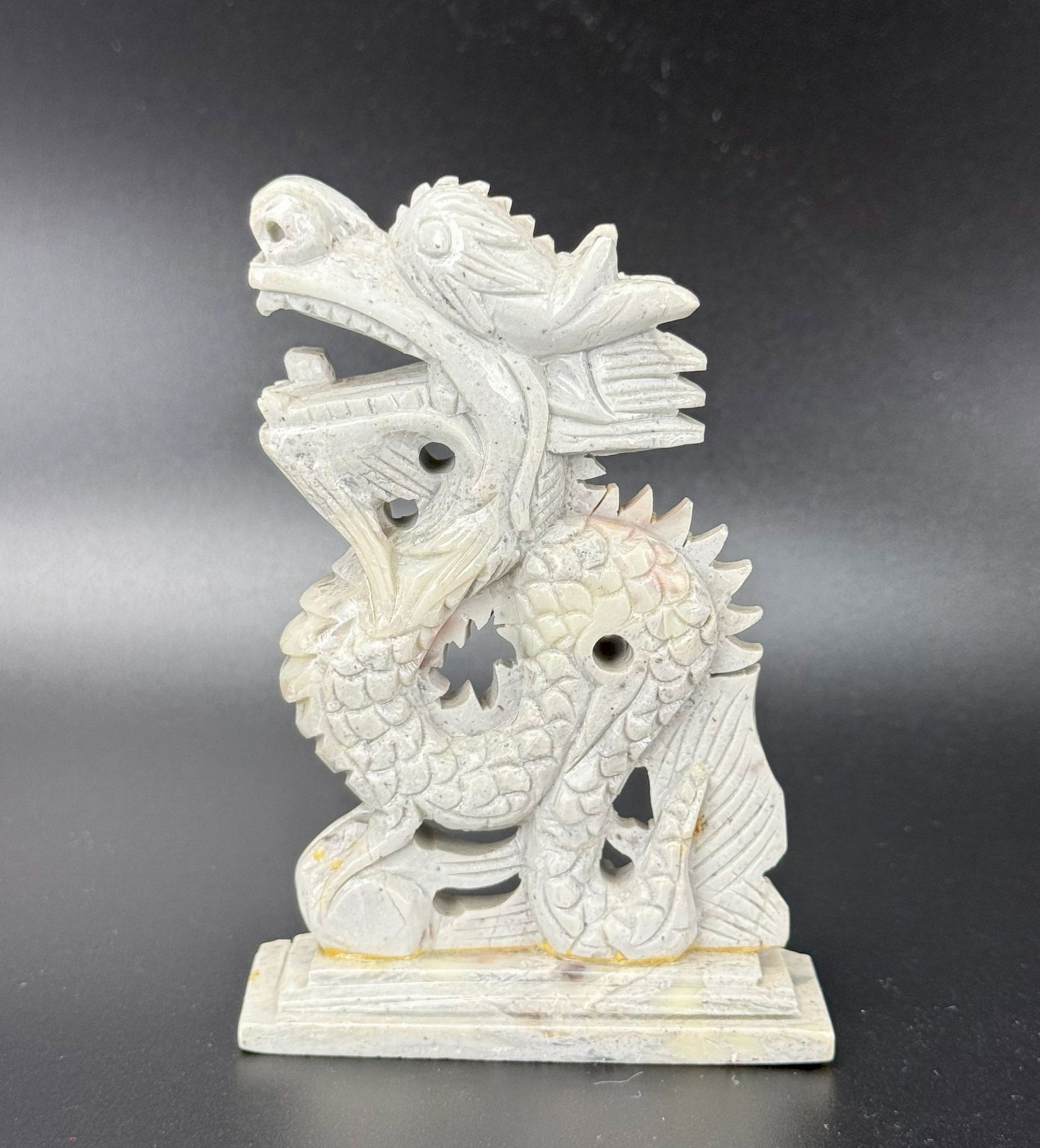 A Chinese Hand Carved Stone Dragon (1 of 5)