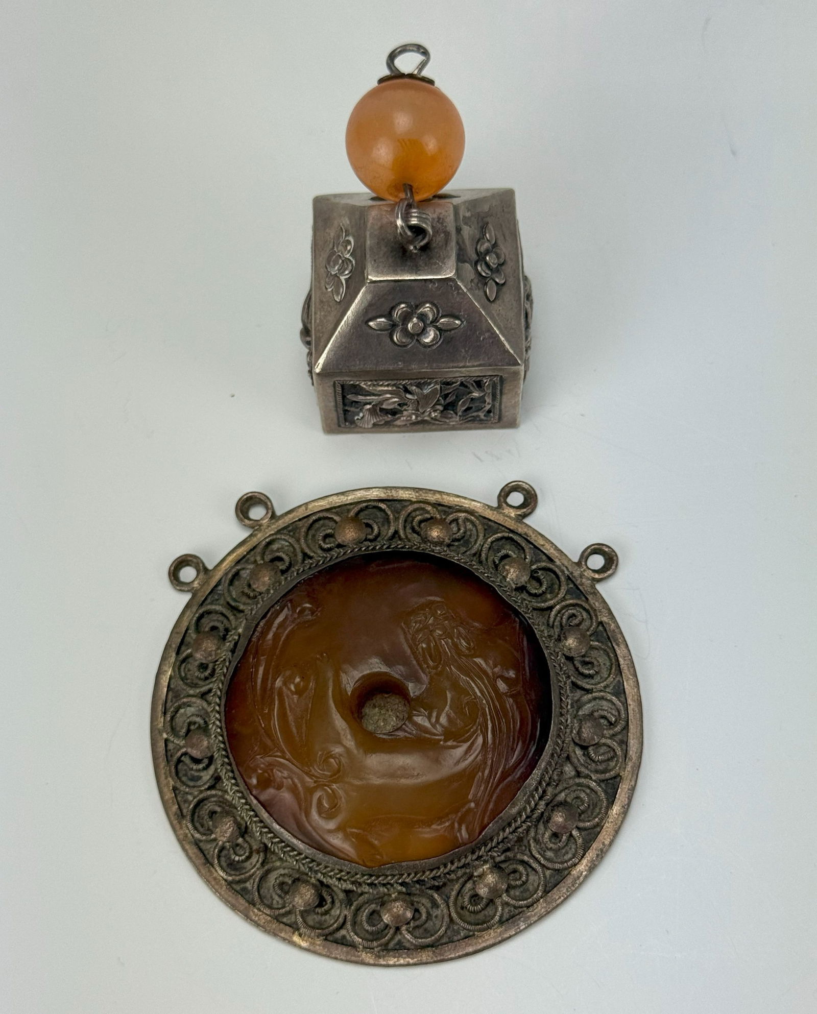 Two Chinese Antique Silver Pendants (1 of 7)