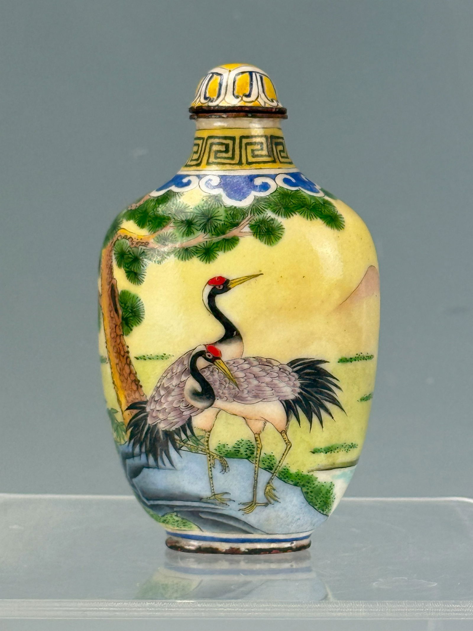 A Chinese Enamelled Copper Snuff Bottle Qianlong Mark (1 of 5)