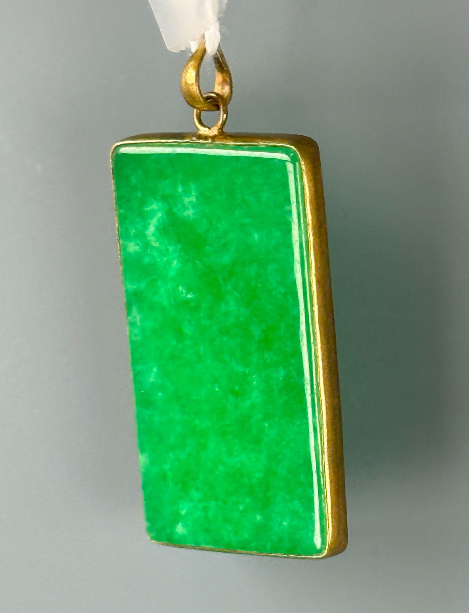 Chinese Green Jadeite Retangle Pendant (1 of 4)