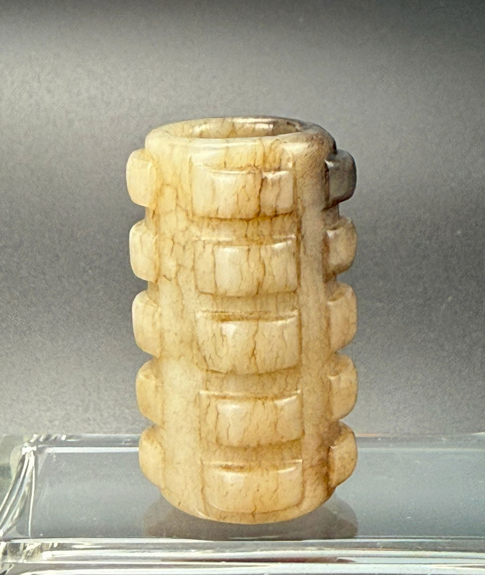 Chinese White Jade Carverd Cong Tube (1 of 5)