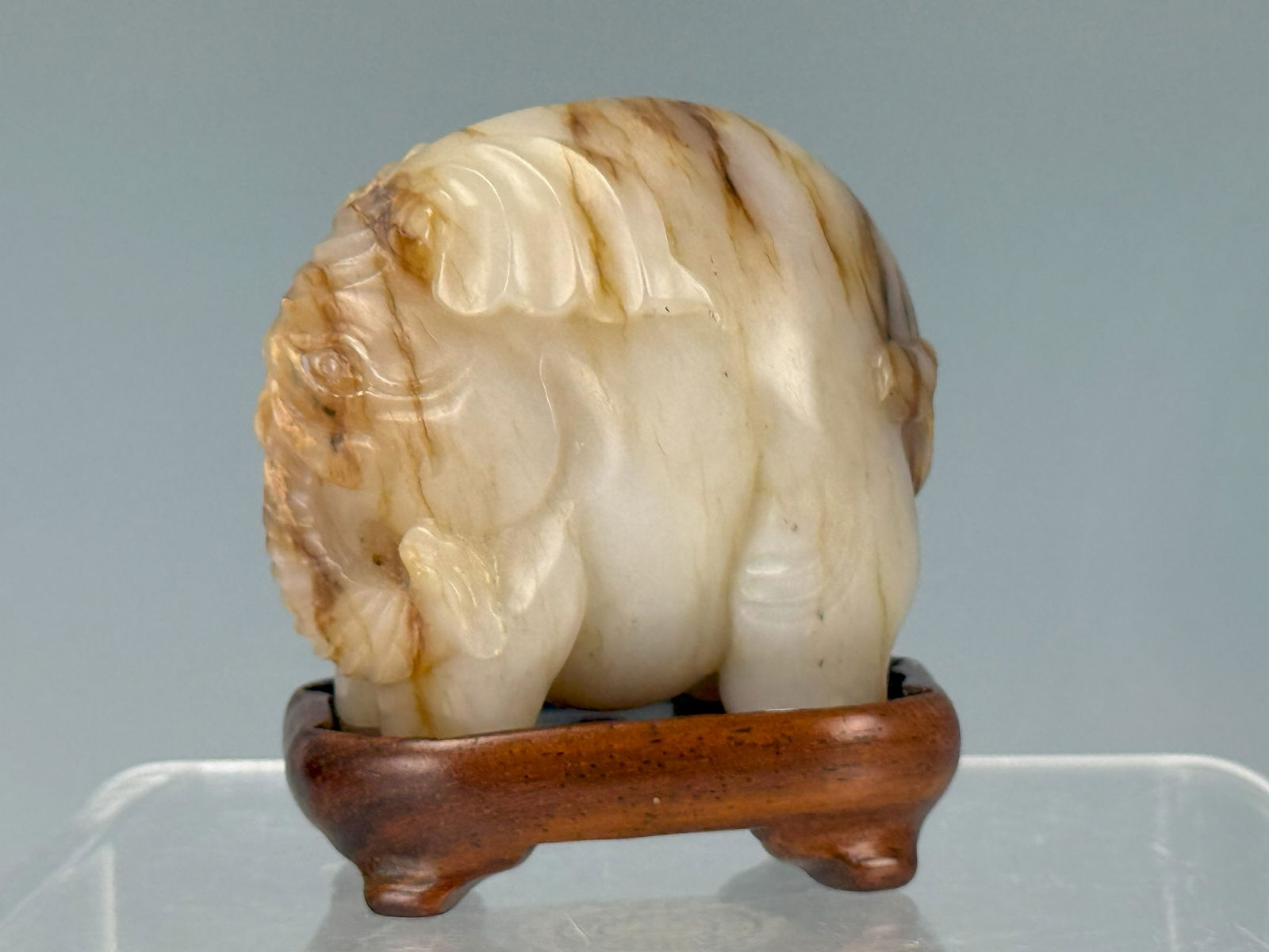 A Hetian White Jade Carved Statue of Elephone (1 of 6)