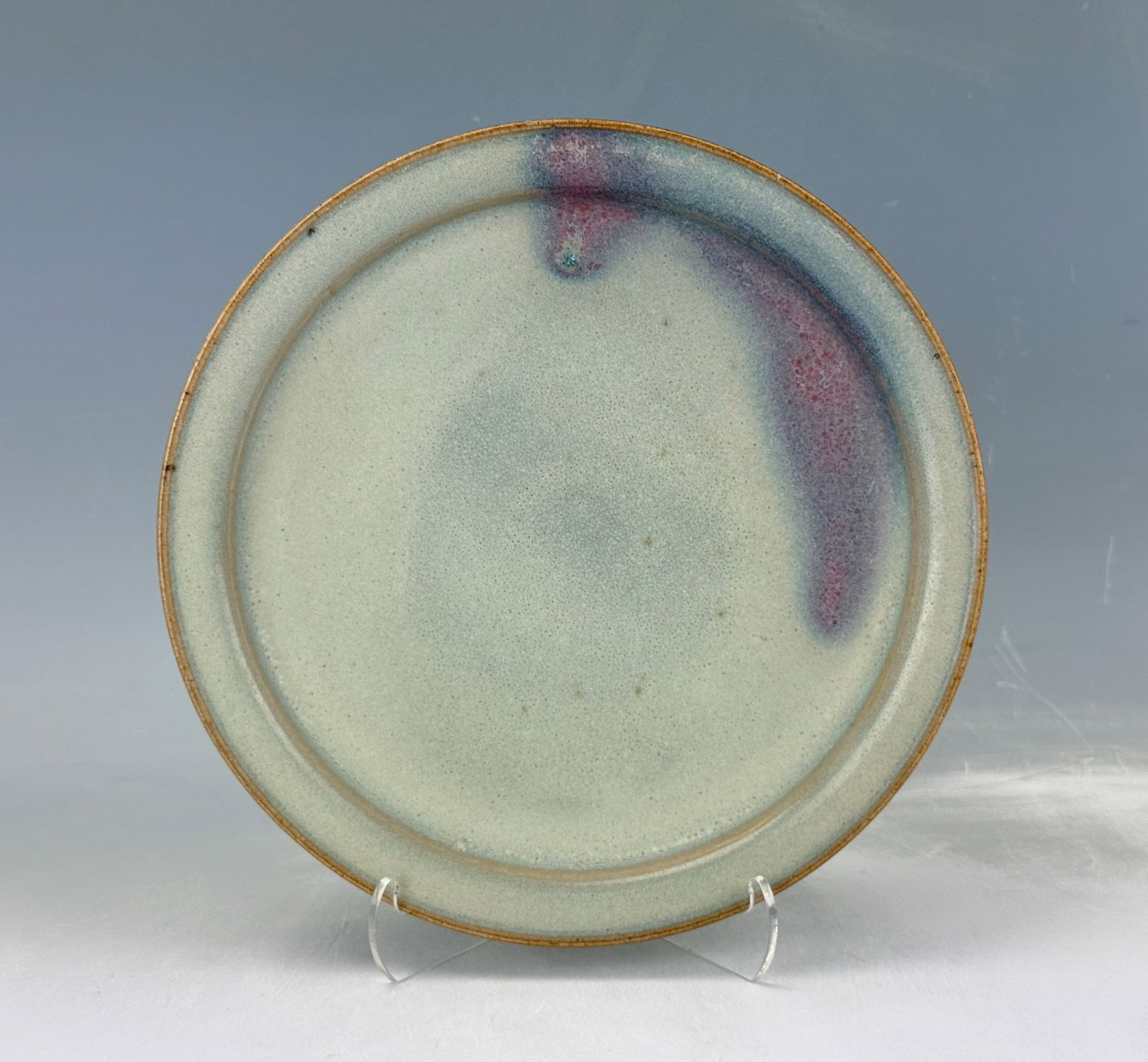 Chinese Clair de Lune Glazed Jun Style Shallow Plate (1 of 4)