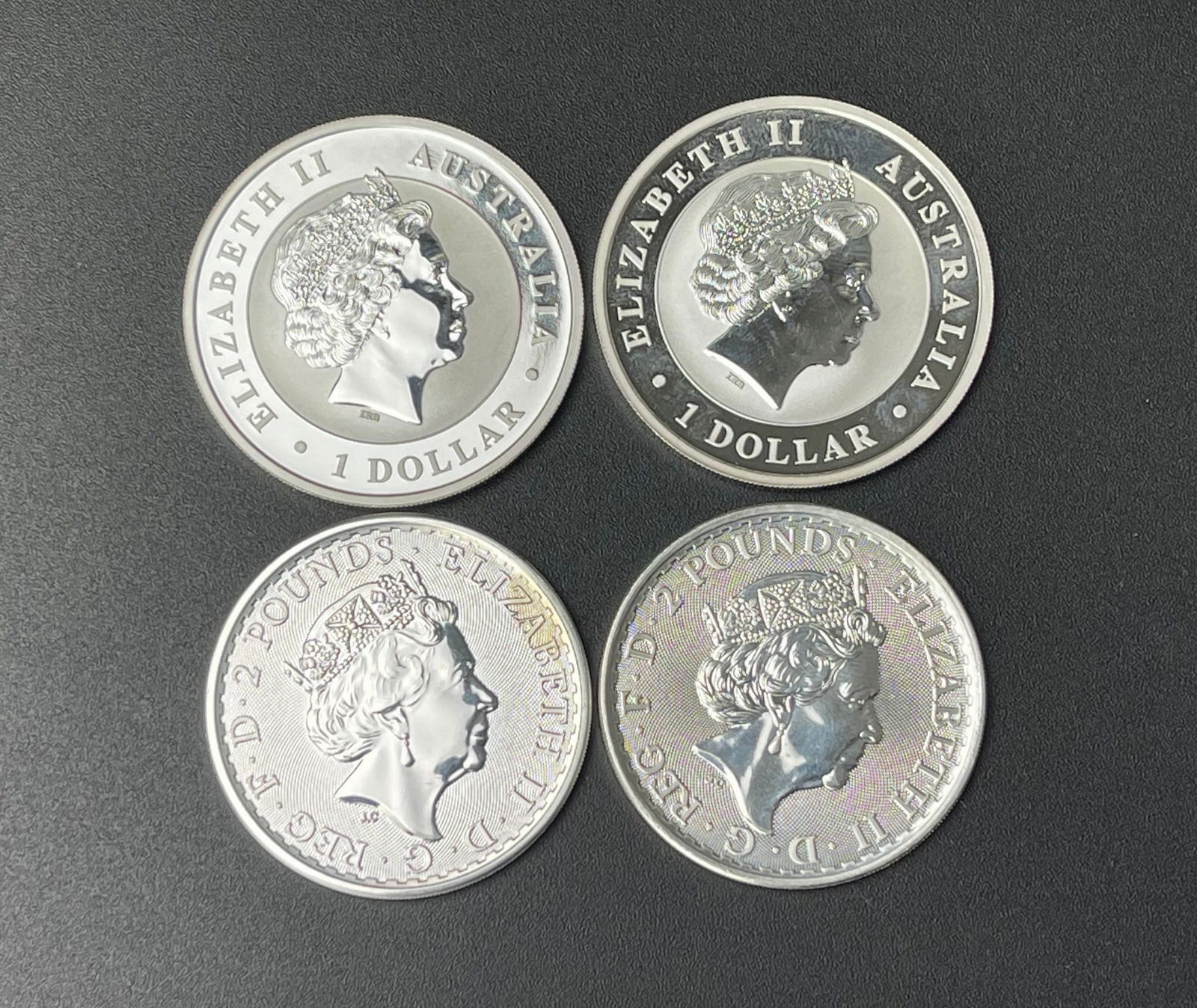 Four Elizabeth II Silver Coins: Four Elizabeth II Silver Coins. Preview from Oct .21st to 24th from 1:00 PM TO 5:00 PM Eastern Time, Location: 15229 Display Court, Rockville MD 20850.