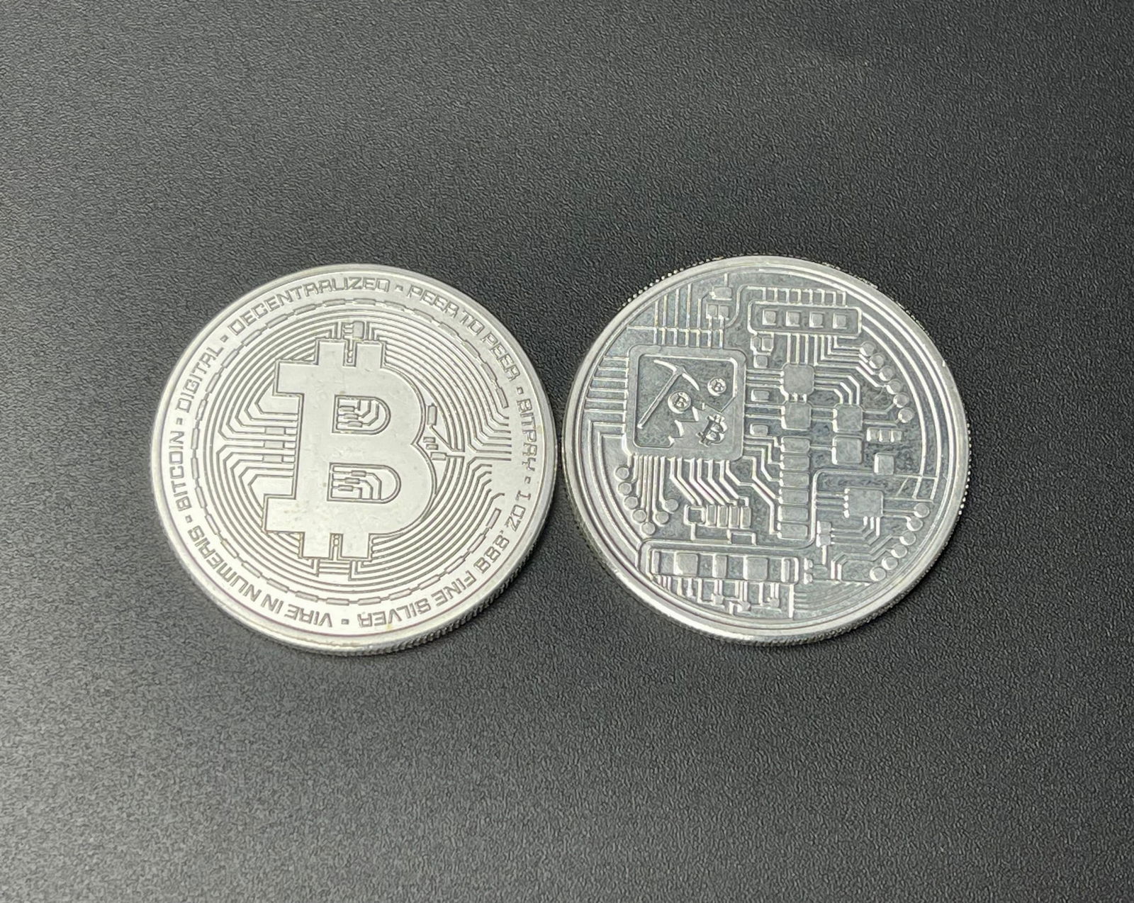 Two 1oz 999 Fine Silver Bitcoin Bidpay Coins (1 of 3)