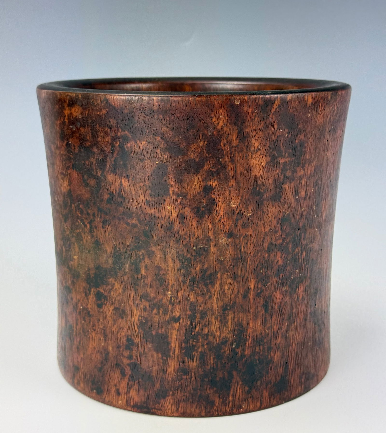 Chinese Carved Plain Hardwood Brush Pot (1 of 6)
