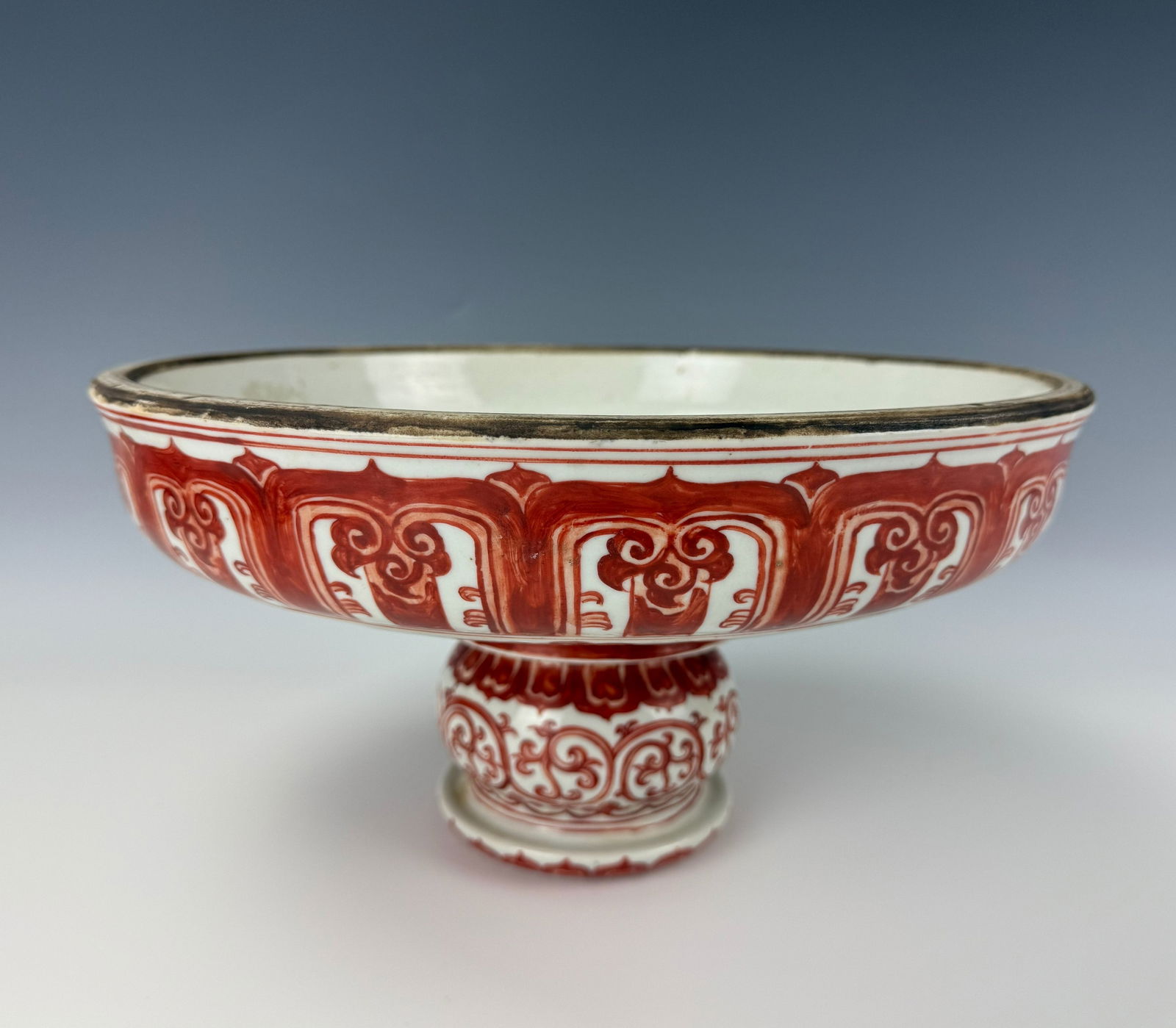 A Large Chinese Porcelain Lantern Base Painted in Scrolling Peonies (1 of 7)