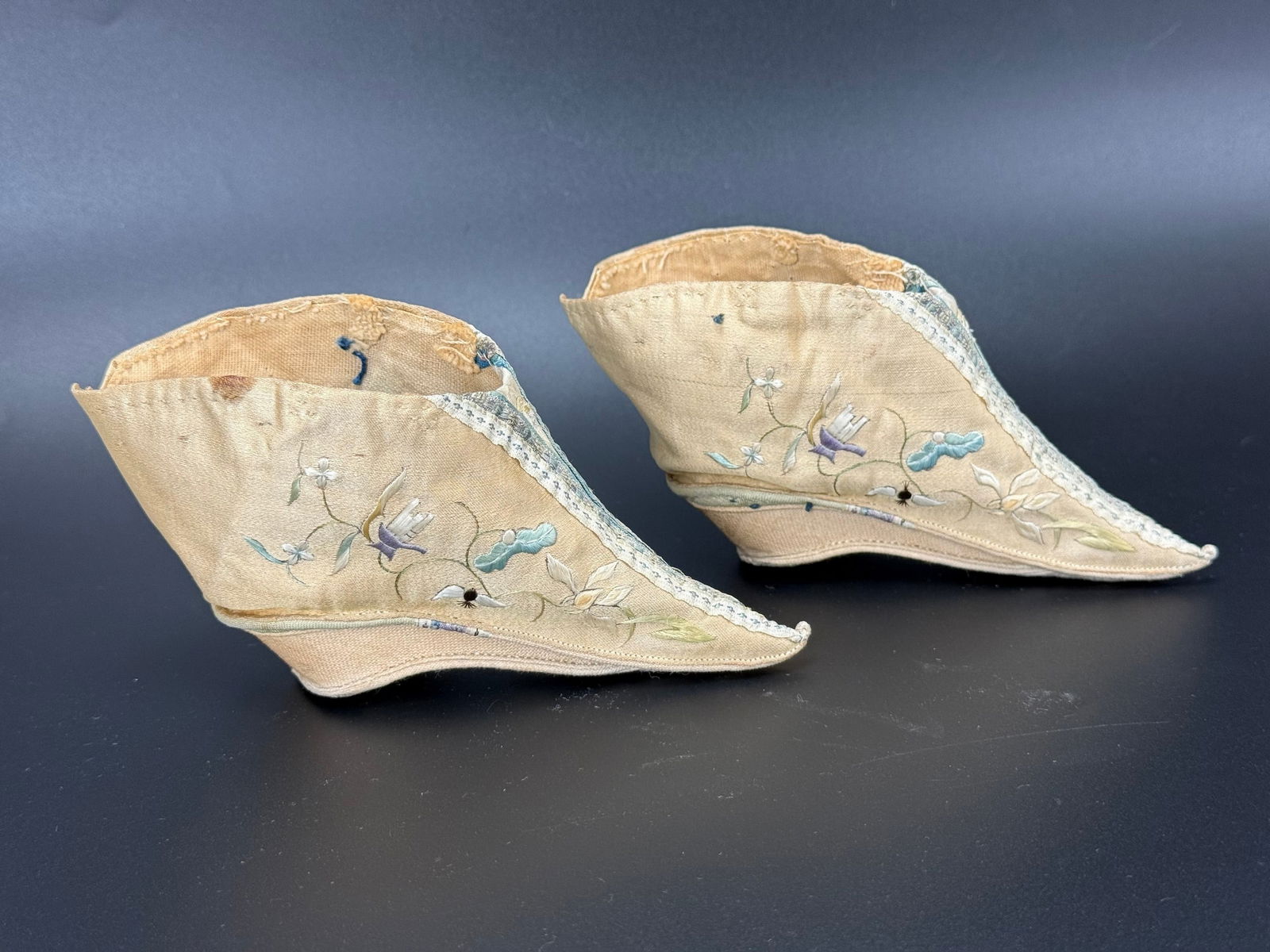 A Pair of Antique Chinese Embroidered Silk Lotus Shoes (1 of 6)