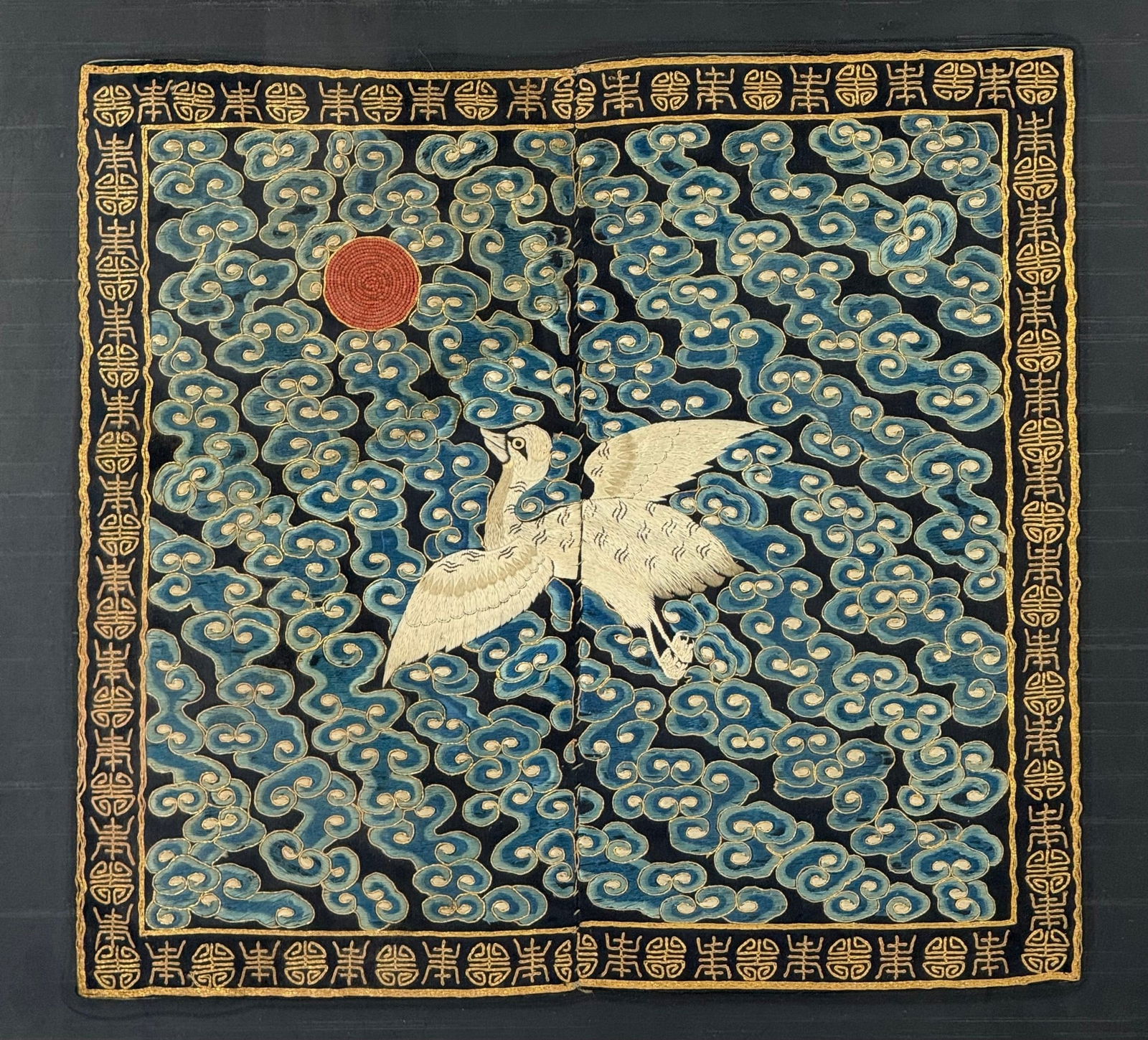 A Qing Dynasty Chinese Silk Kesi Rank Badge (1 of 3)