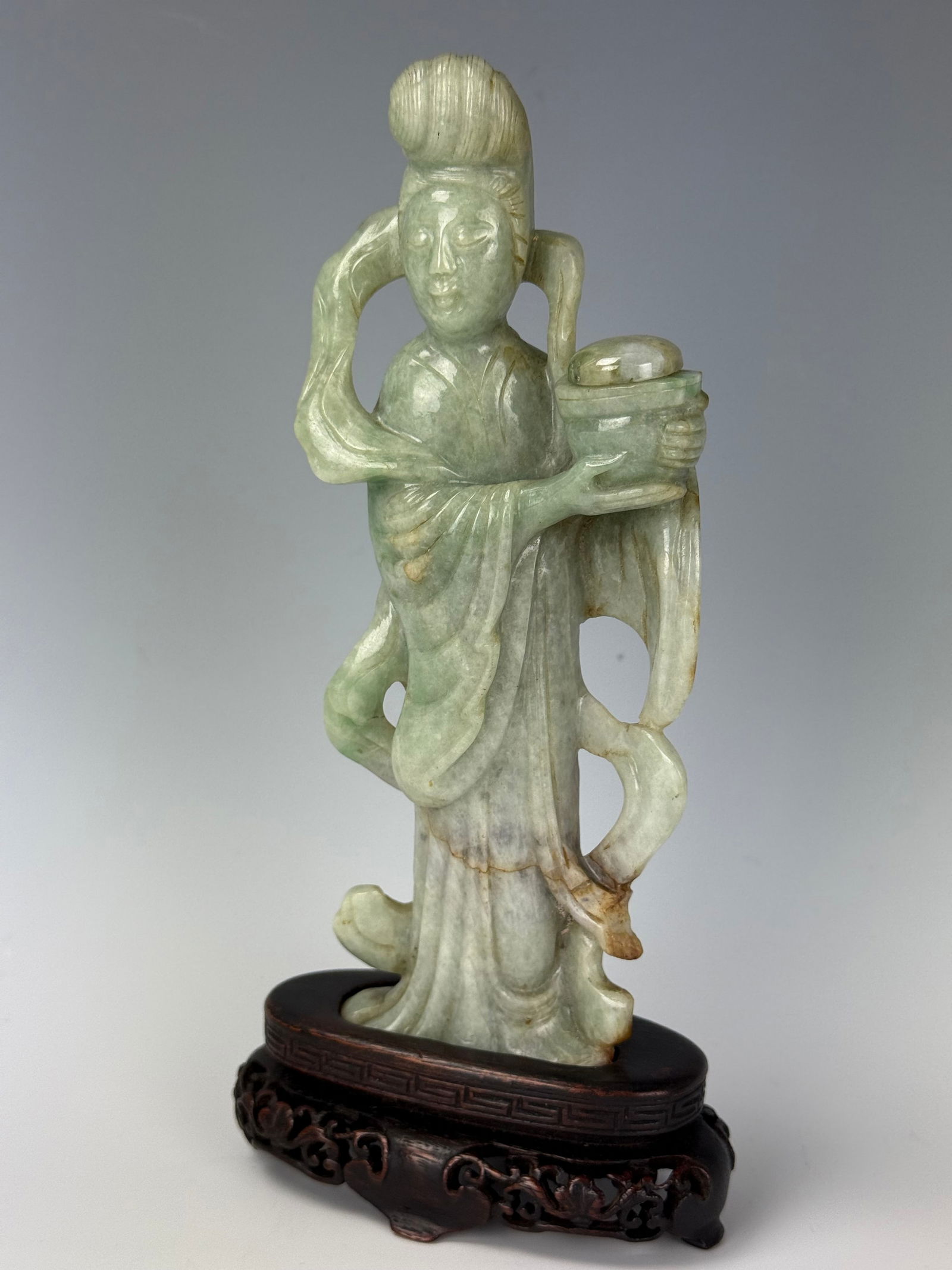 A Chinese Carved Jadeite Guanyin Buddha (1 of 5)