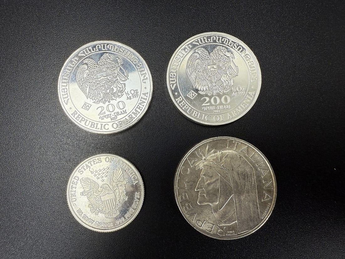 Group of 4 Fine 999 Silver Coins (1 of 2)