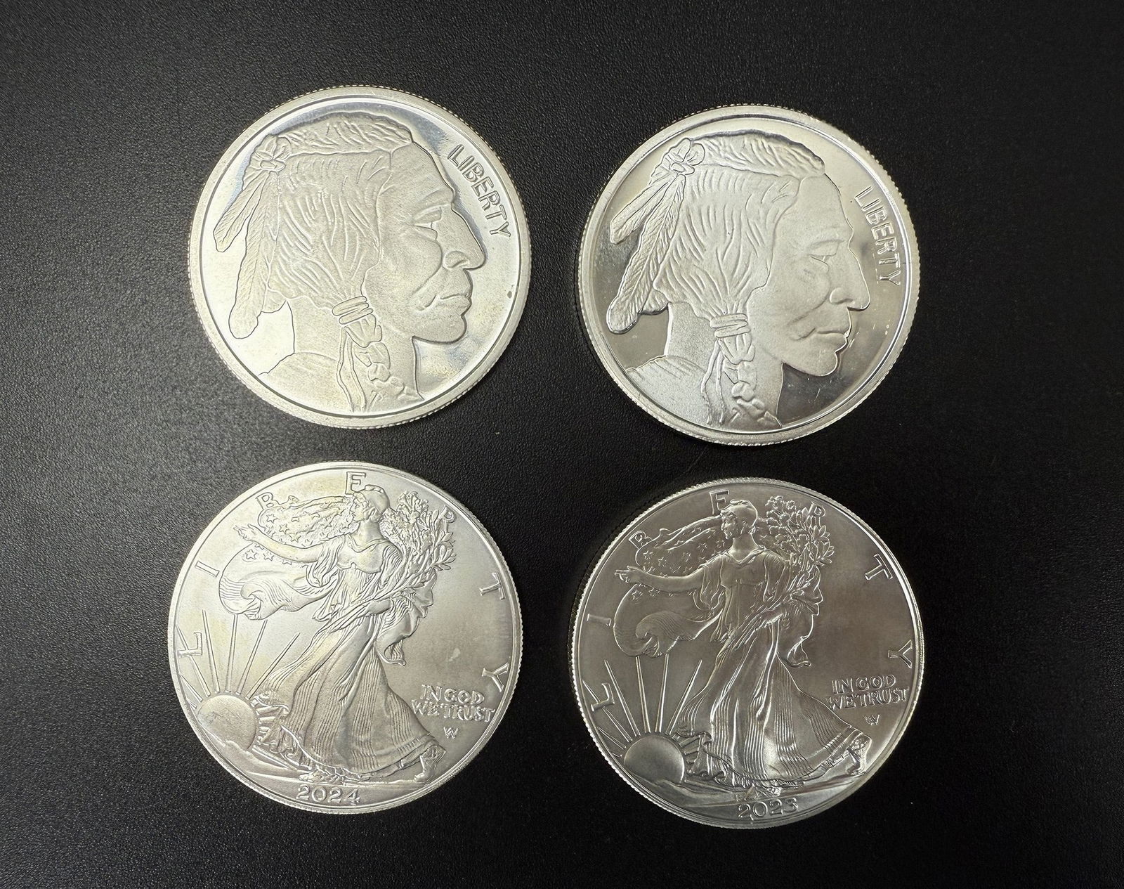 Four American Fine Silver 1 OZ Coins (1 of 2)