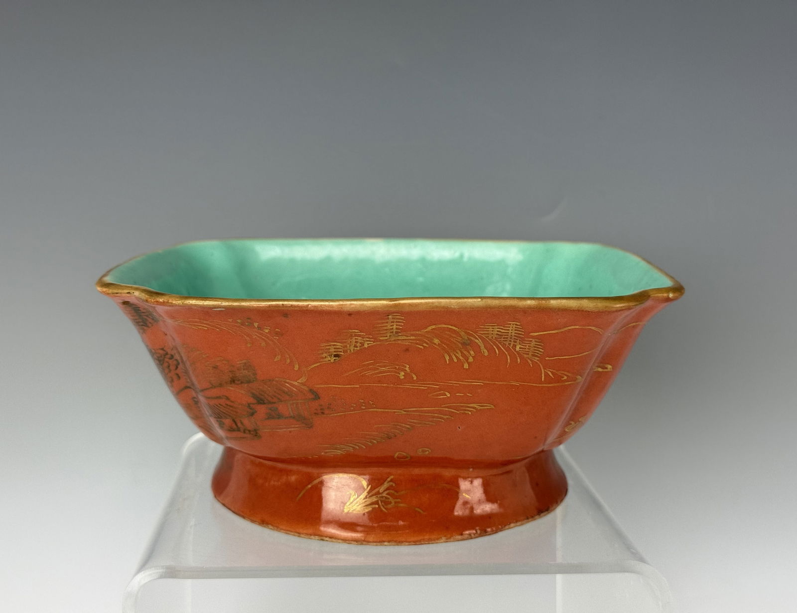 Qing Dynasty Tongzhi Iron red Porcelain Bowl: Qing Dynasty Tongzhi Iron red Porcelain Bowl,D 15 cm(6 in.) x H 7 cm(2.9 in.). Preview from Dec.15th to 19th from 1:00 PM TO 5:00 PM Eastern Time, Location: 15229 Display Court, Rockville, MD 20850.