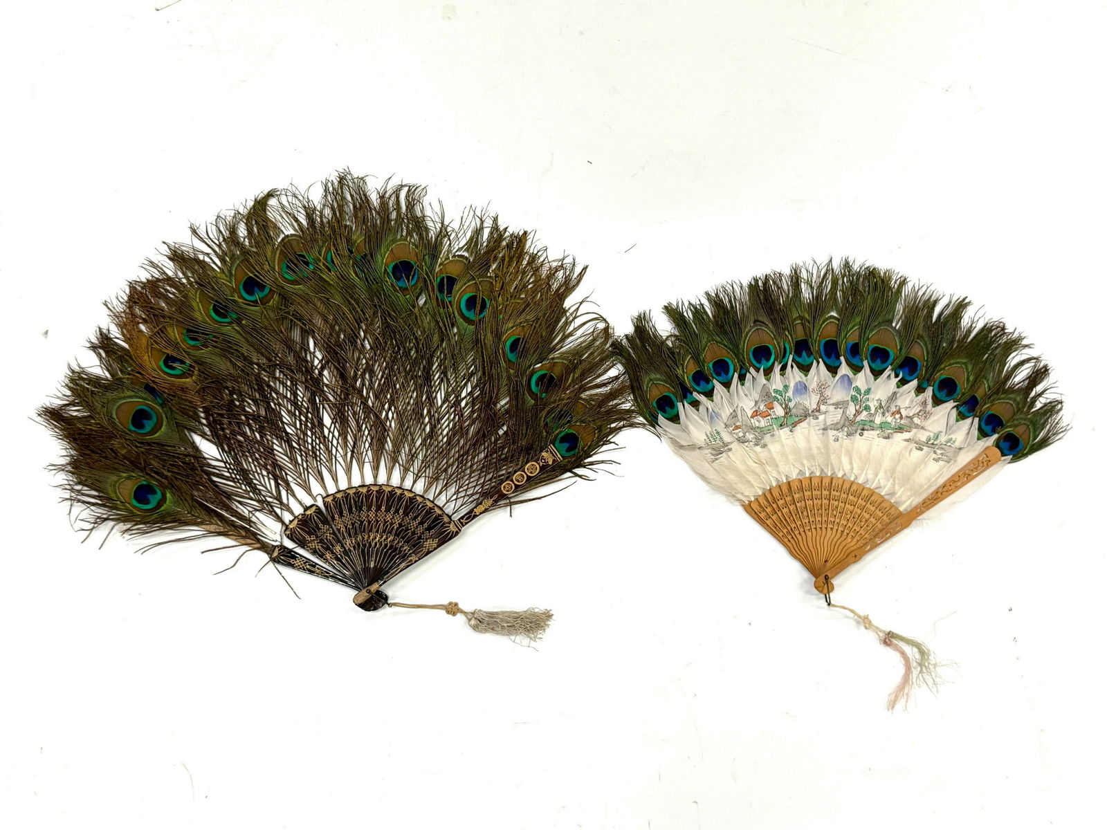 Two Antique Peacock Feather Fan (1 of 5)