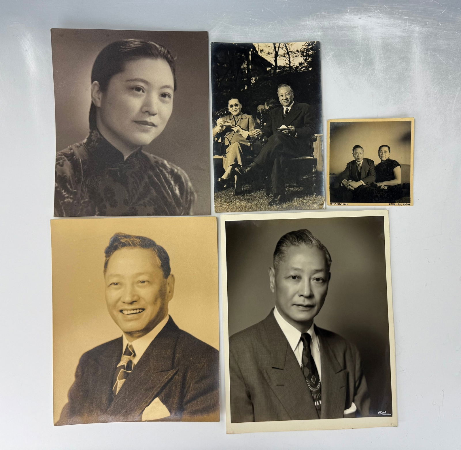 Group of 5 Vintage Photos Hollington Tong and Wife Sally Chao: Hollington Kong Tong (???, Tung Hsien-kuang 1887 – 1971) was a Chinese journalist and diplomat; Chiang Kai Shek's Teacher, Ambassador of the Republic of China to Japan, and Ambassador of the Republi