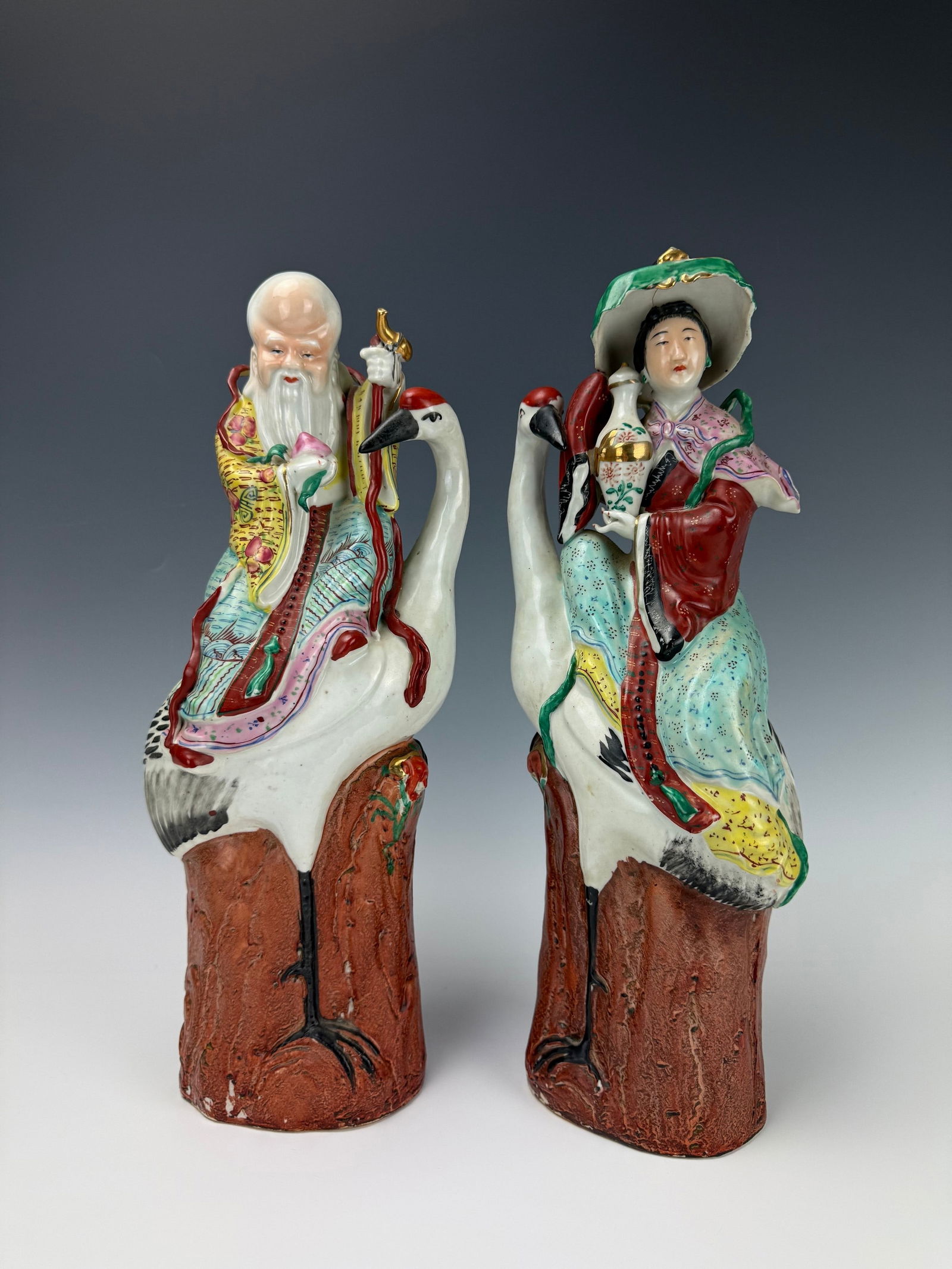 Xulinjizao Famille Rose Immortal Statues Shou Xing and Magu (1 of 8)