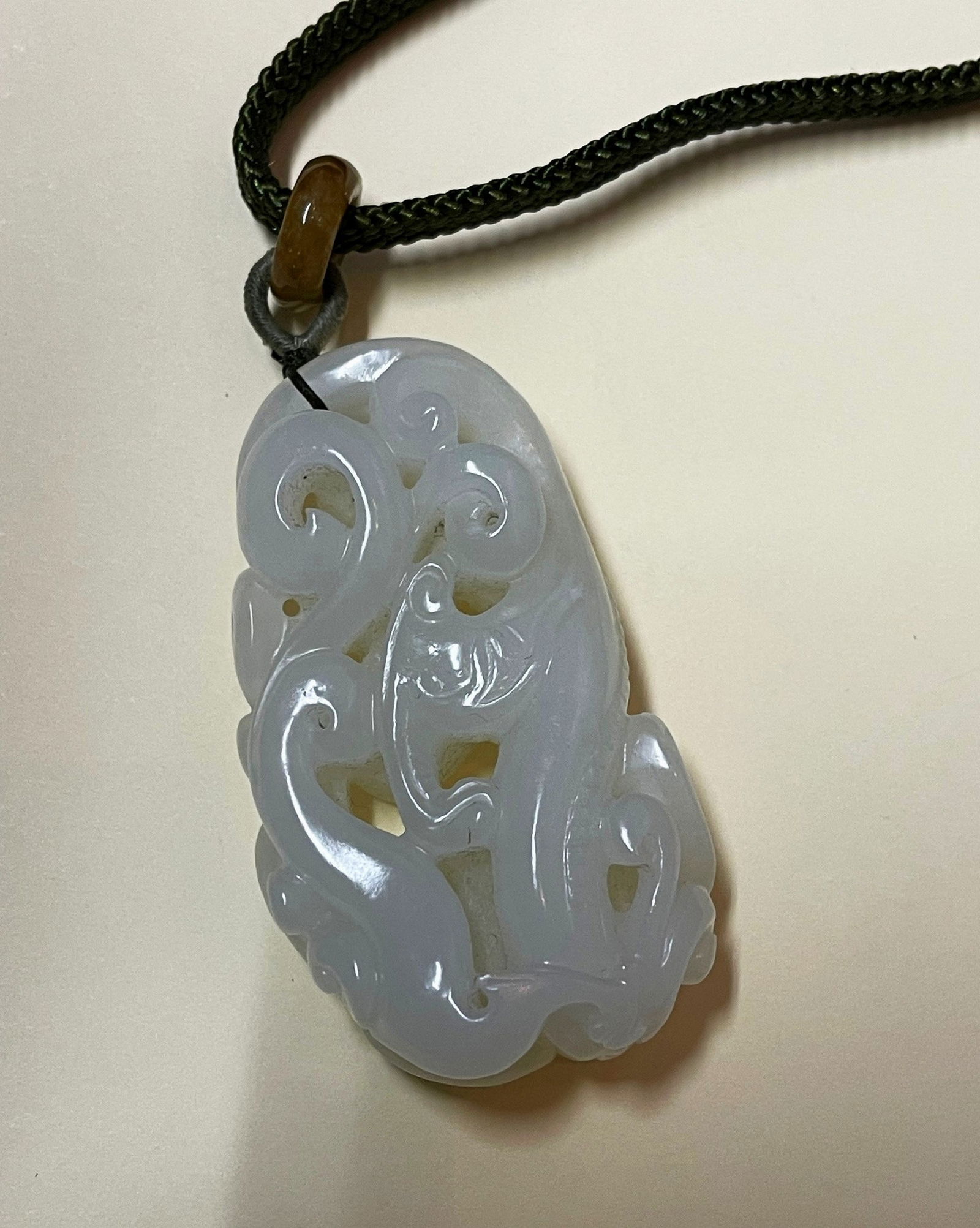 A Carved Hetian White Jade Pendent (1 of 4)