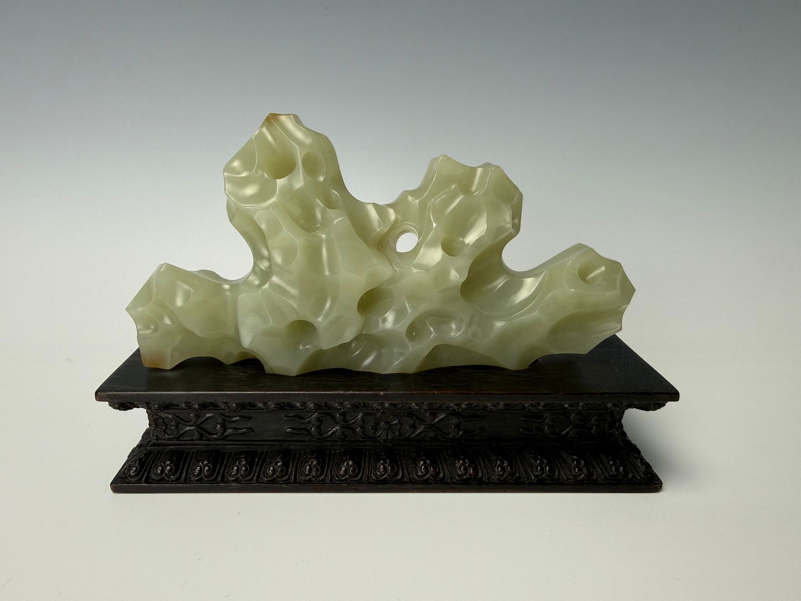 A Chinese Pen Brush Rest Carved Jade Mountain (1 of 5)