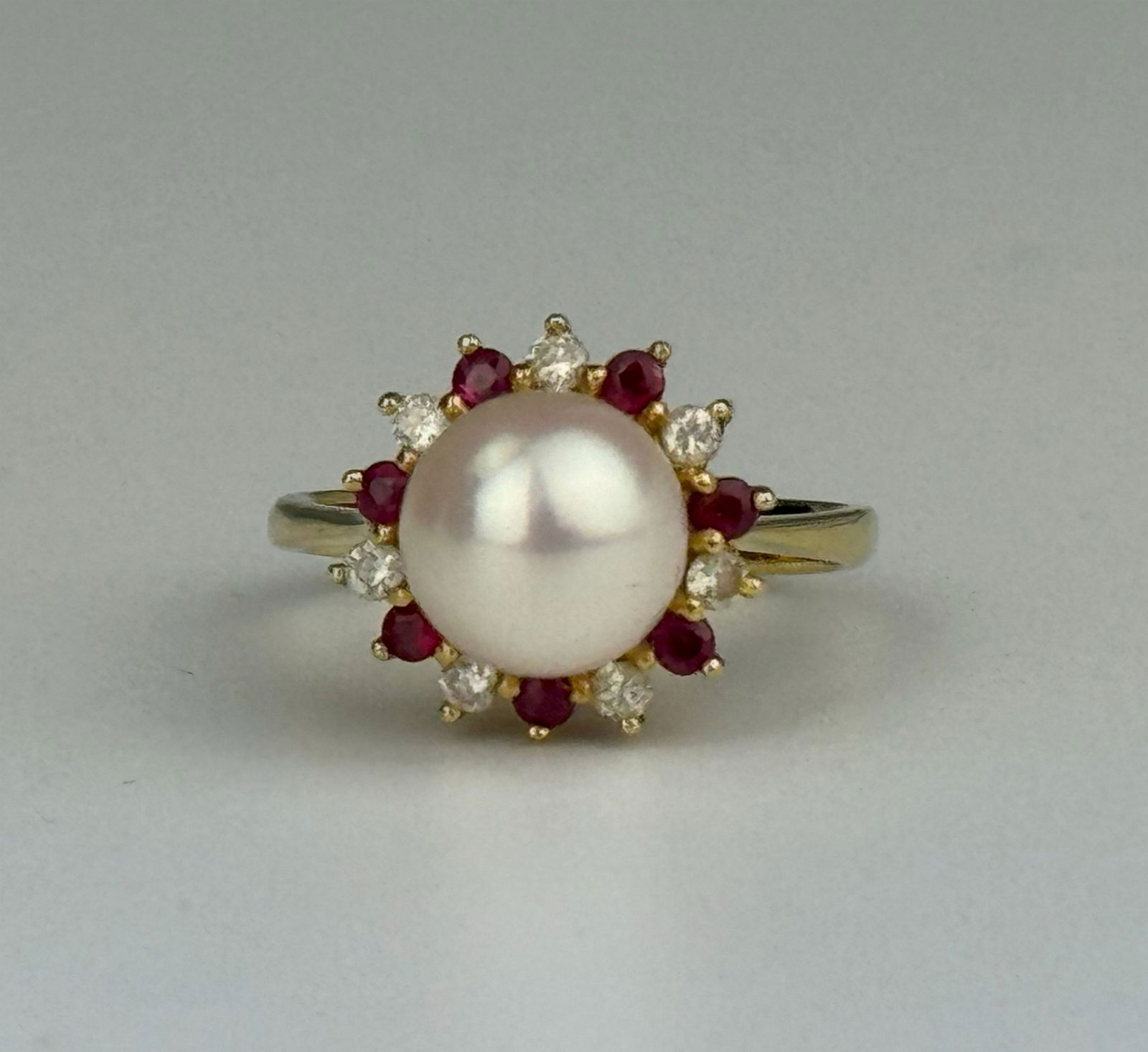14K Gold Ring with Pearl and Ruby Hong Kong (1 of 6)