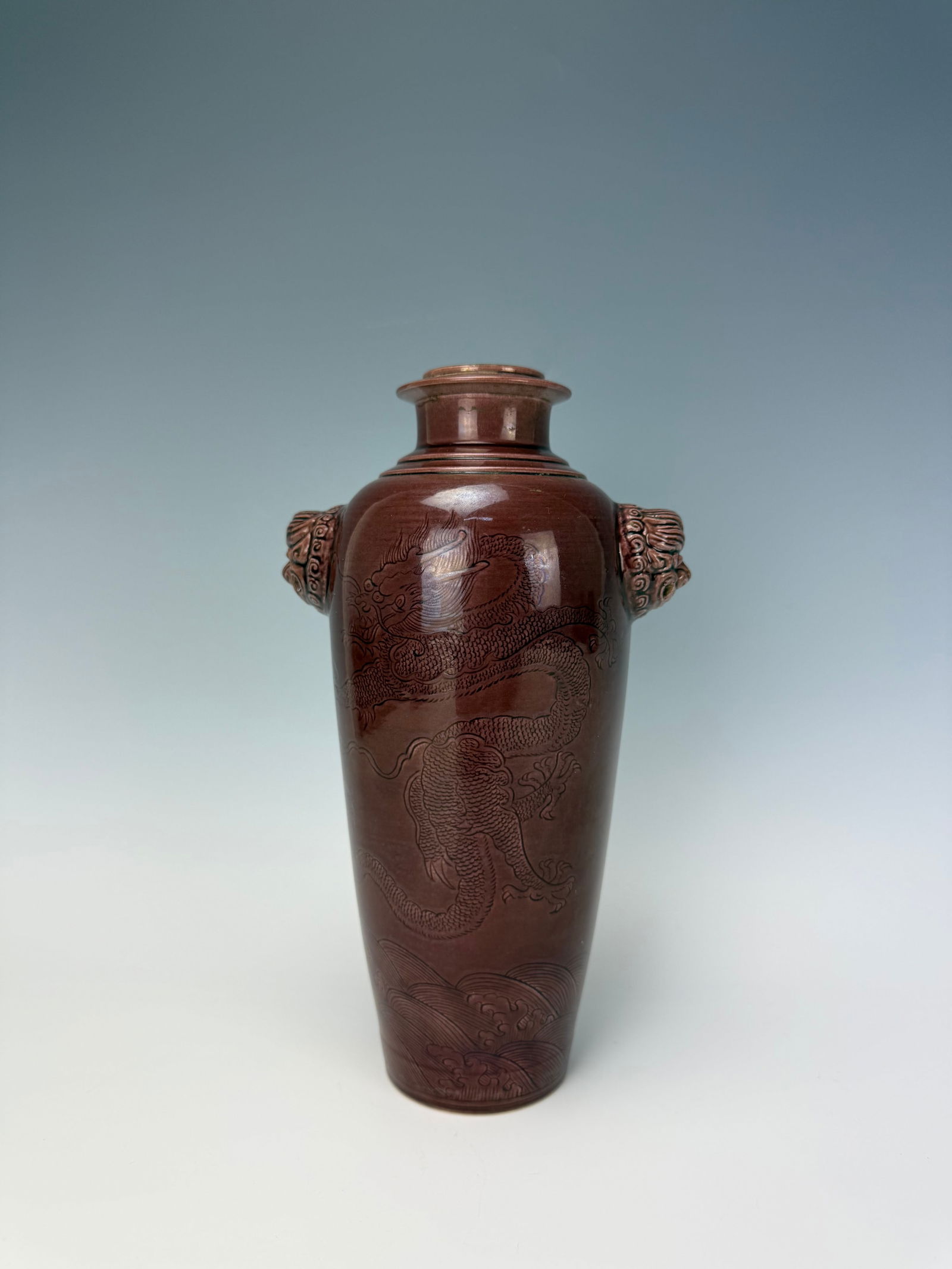 Chinese Aubergene Glazed Porcelain Vase Kangxi Mark (1 of 8)