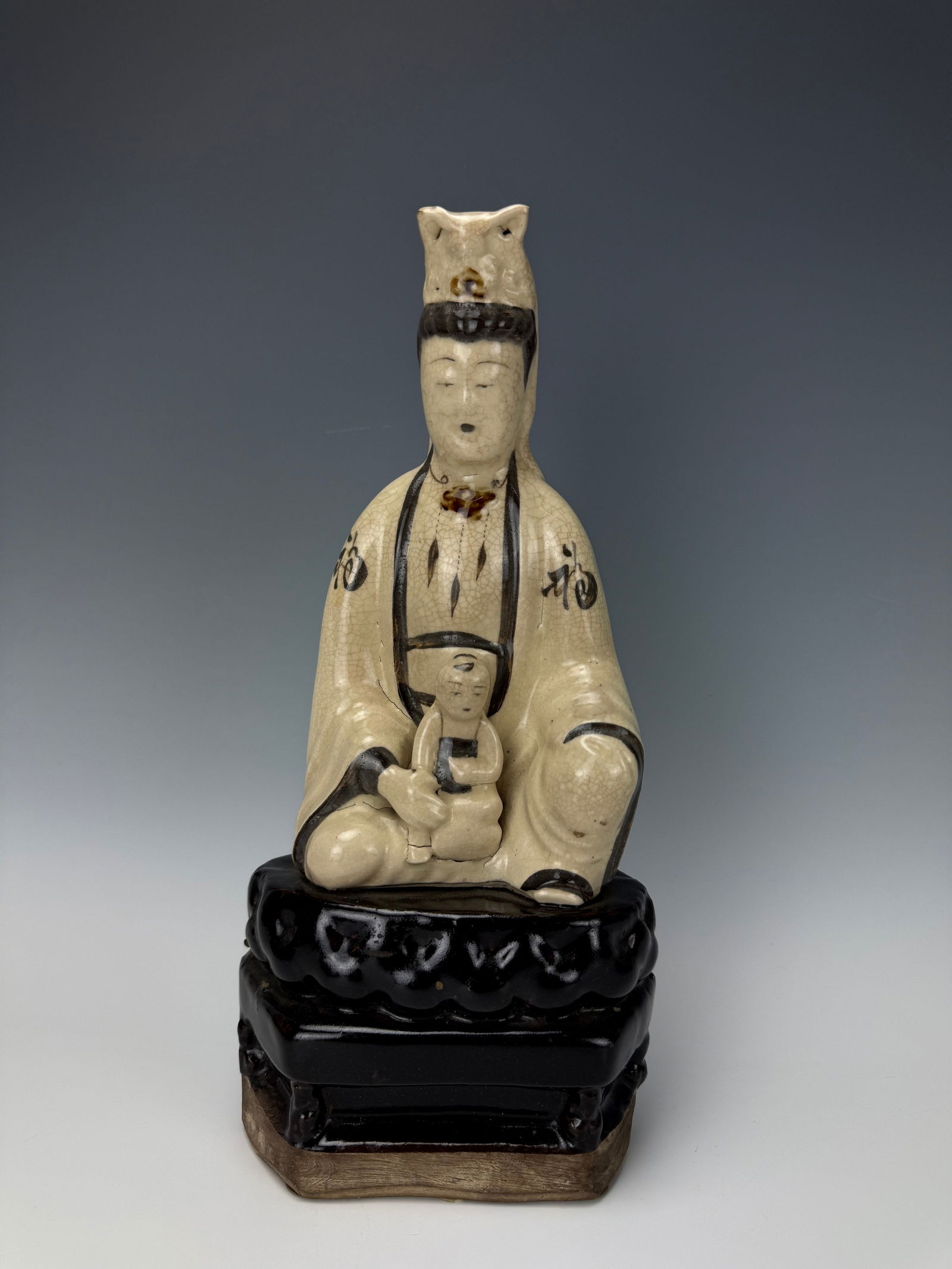 Chinese Cizhou Kiln Guanyin Statue (1 of 7)